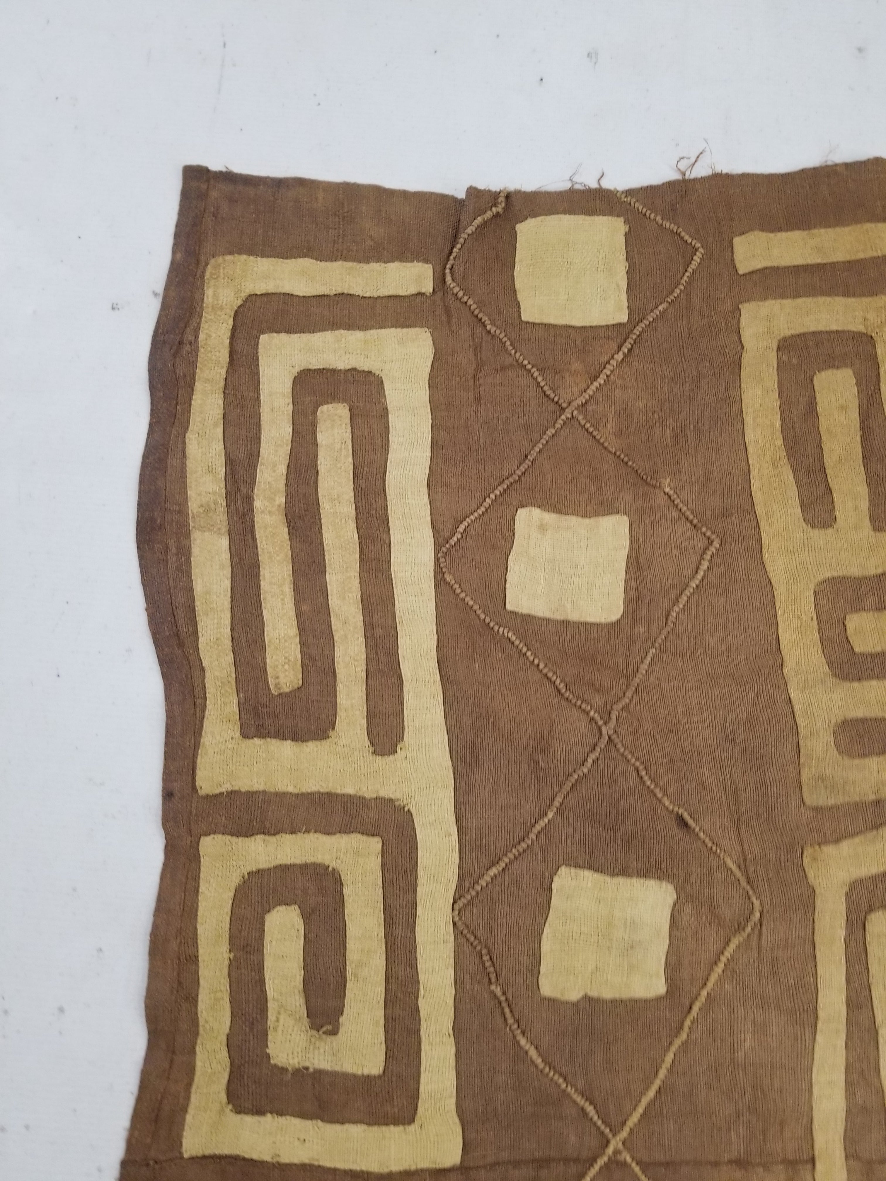 Vintage African Kuba Cloth Textile Panel 114x57cm