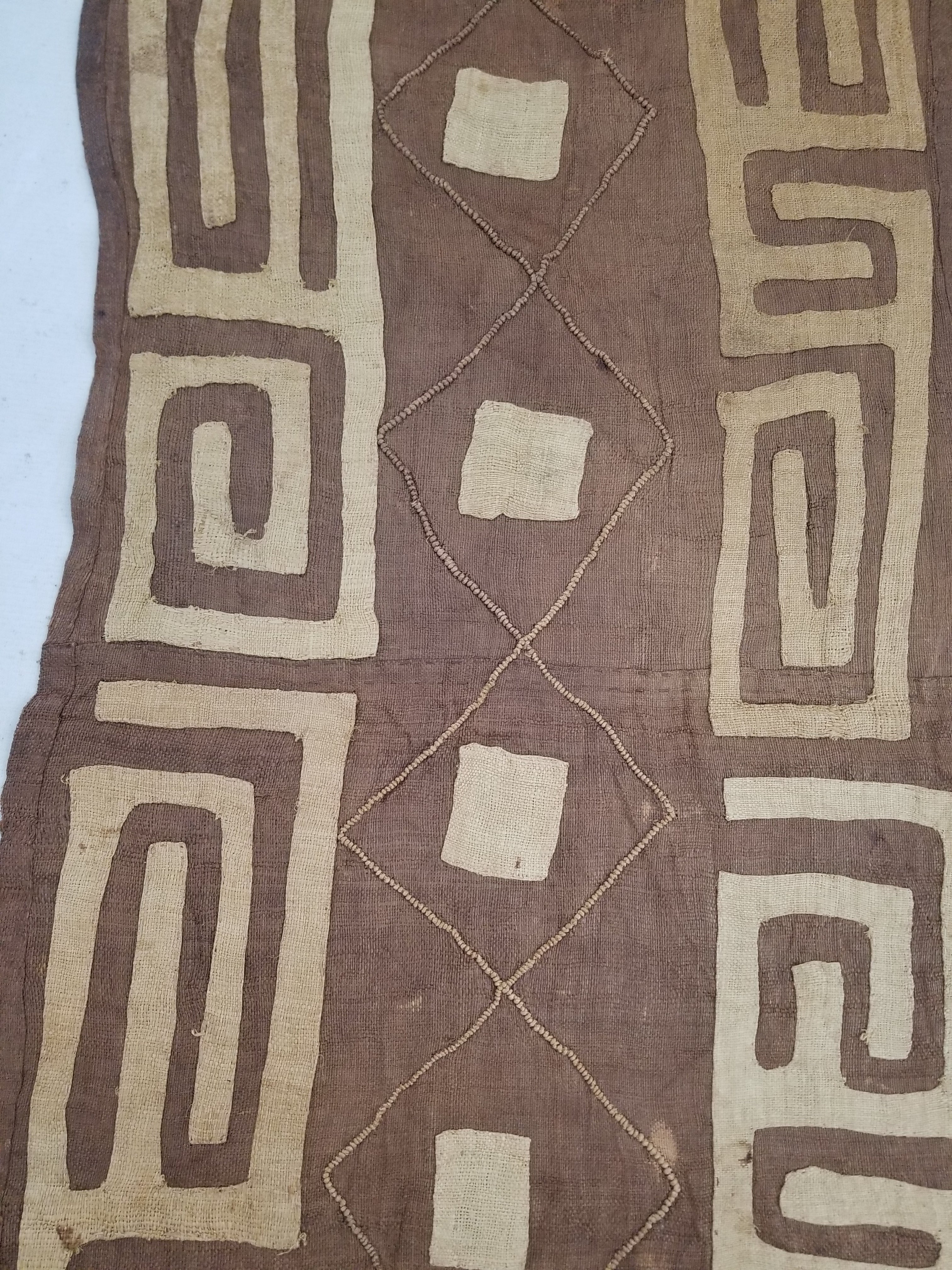 Vintage African Kuba Cloth Textile Panel 114x57cm