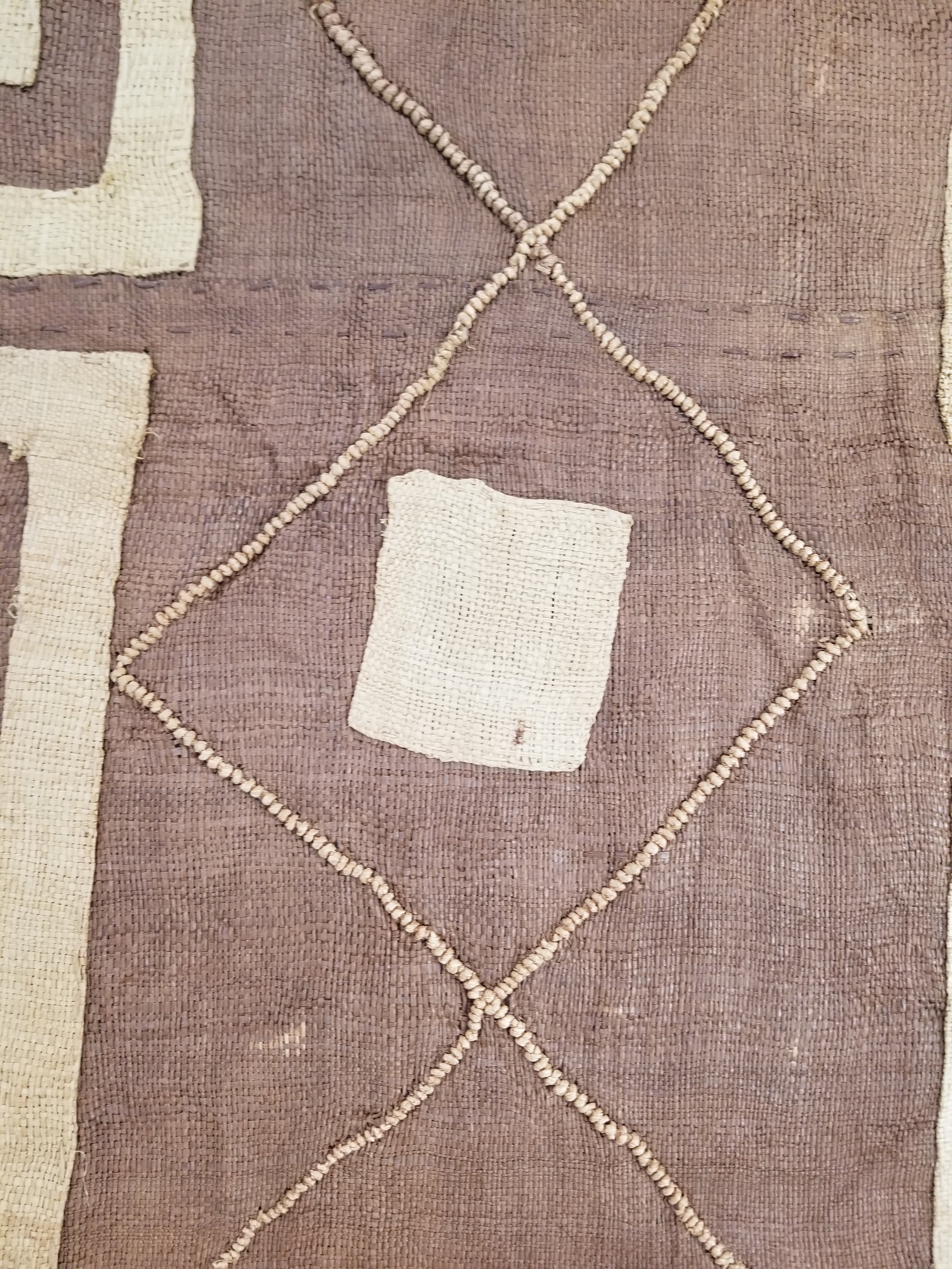 Vintage African Kuba Cloth Textile Panel 114x57cm
