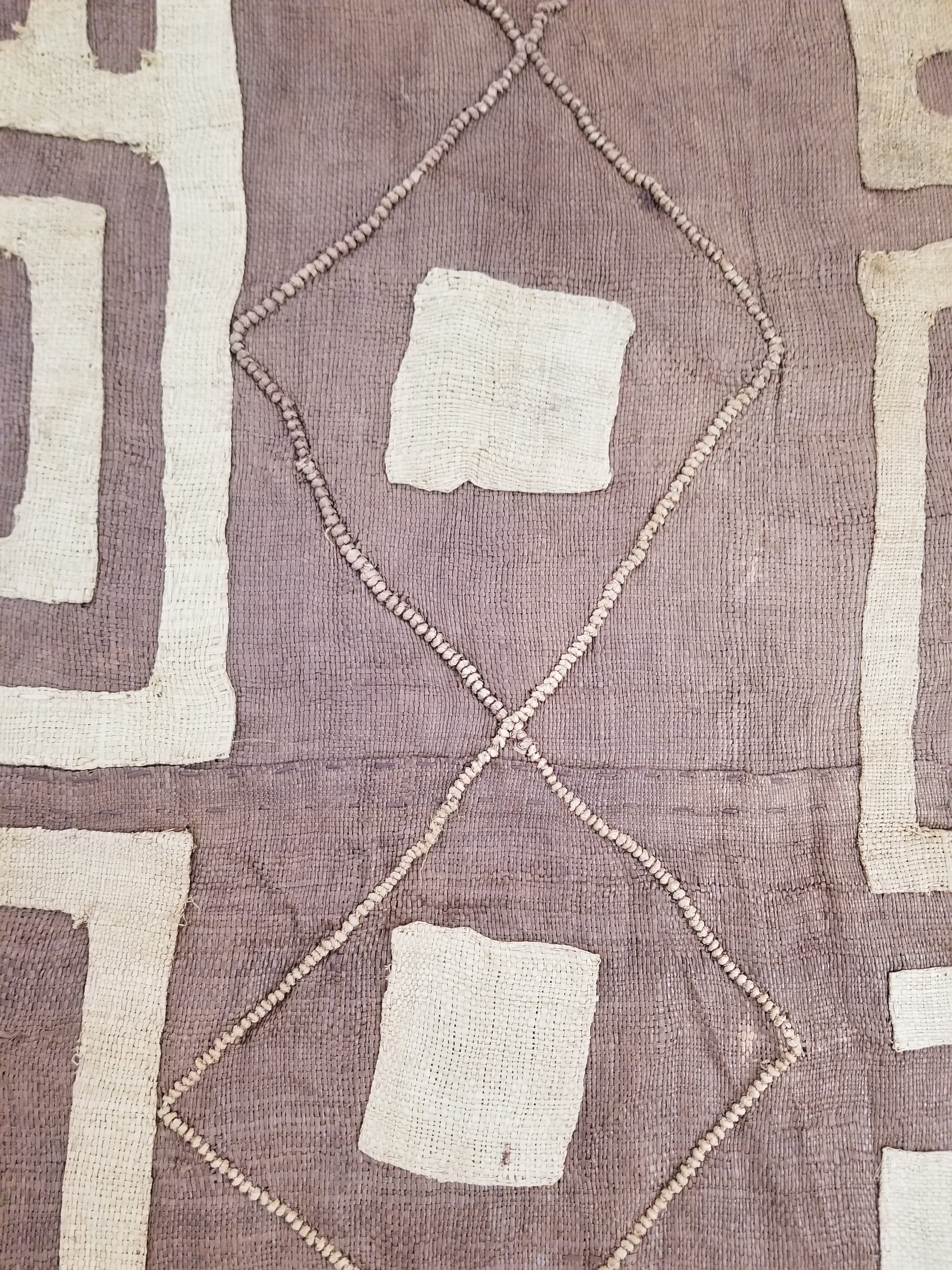 Vintage African Kuba Cloth Textile Panel 114x57cm