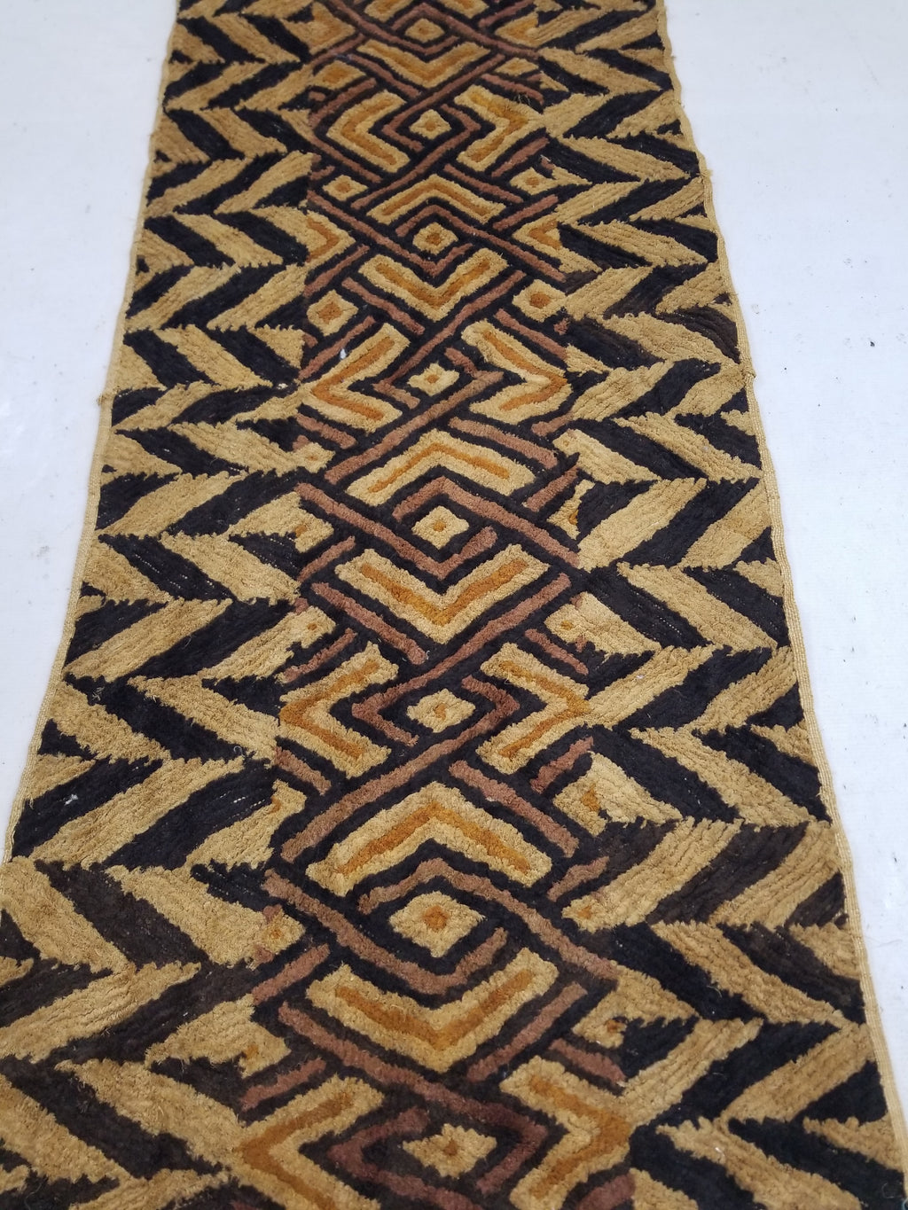 Antique Tribal African Kuba Cloth Raffia Textile 144x67cm