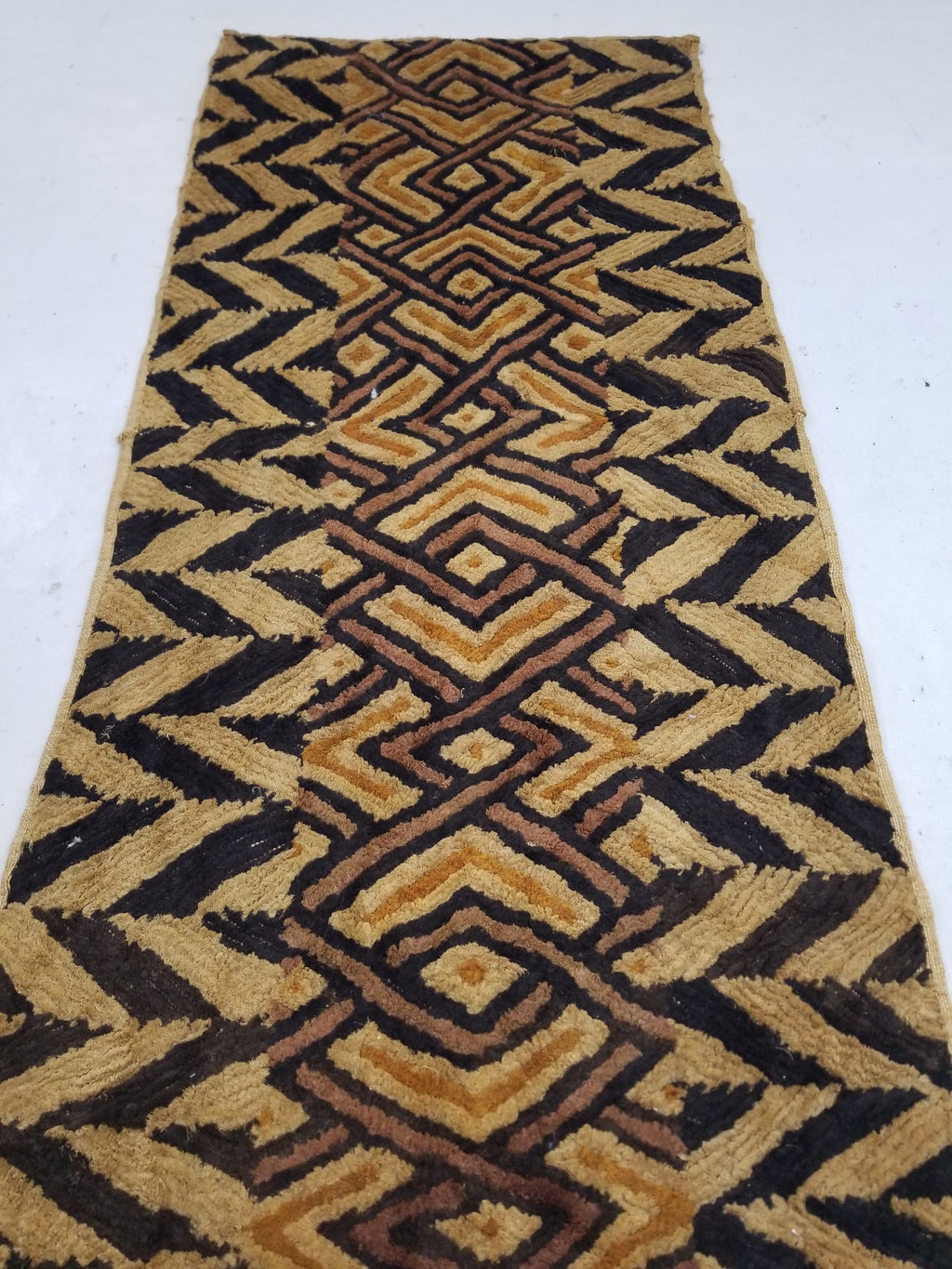 Antique Tribal African Kuba Cloth Raffia Textile 144x67cm