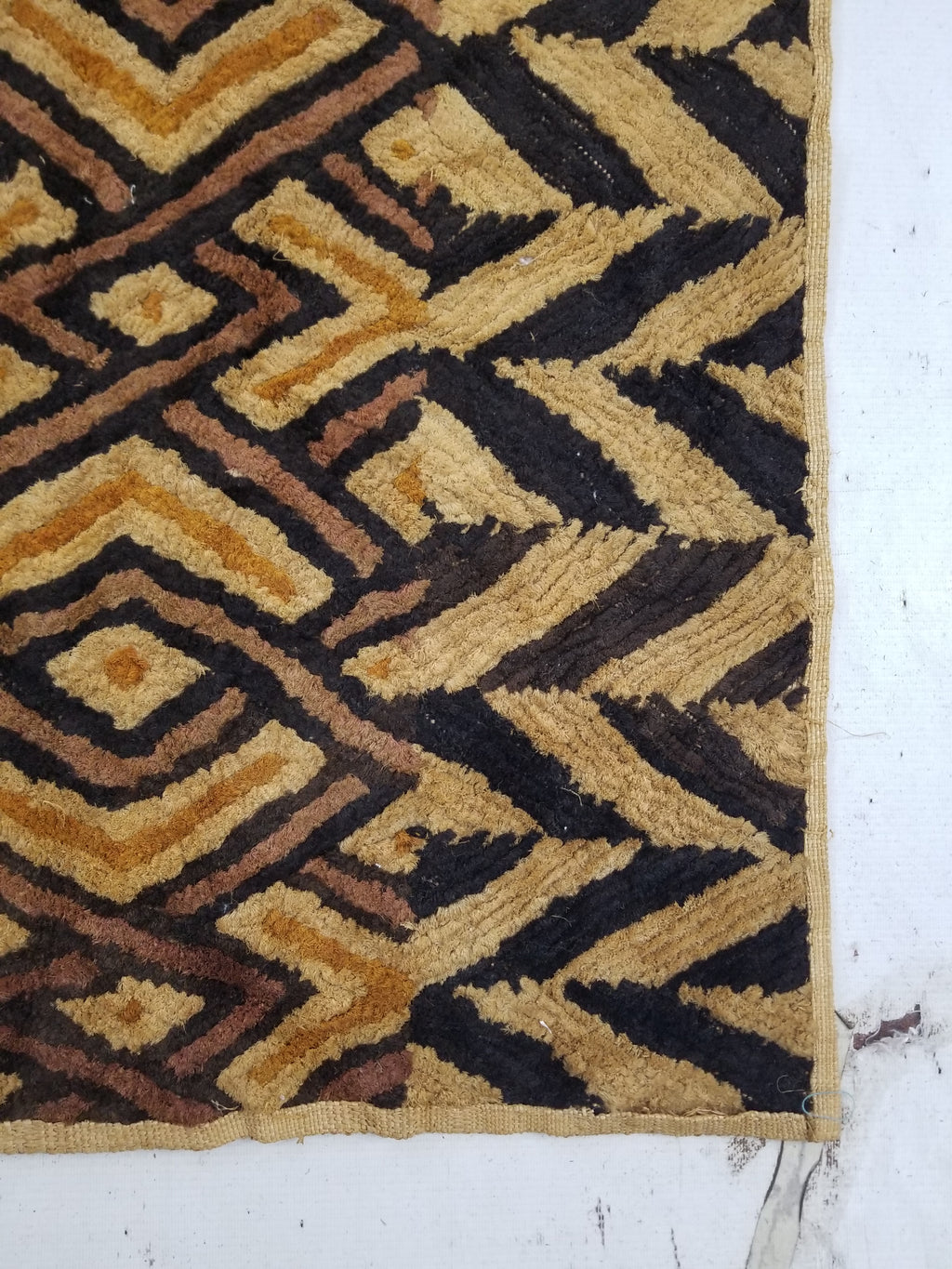 Antique Tribal African Kuba Cloth Raffia Textile 144x67cm