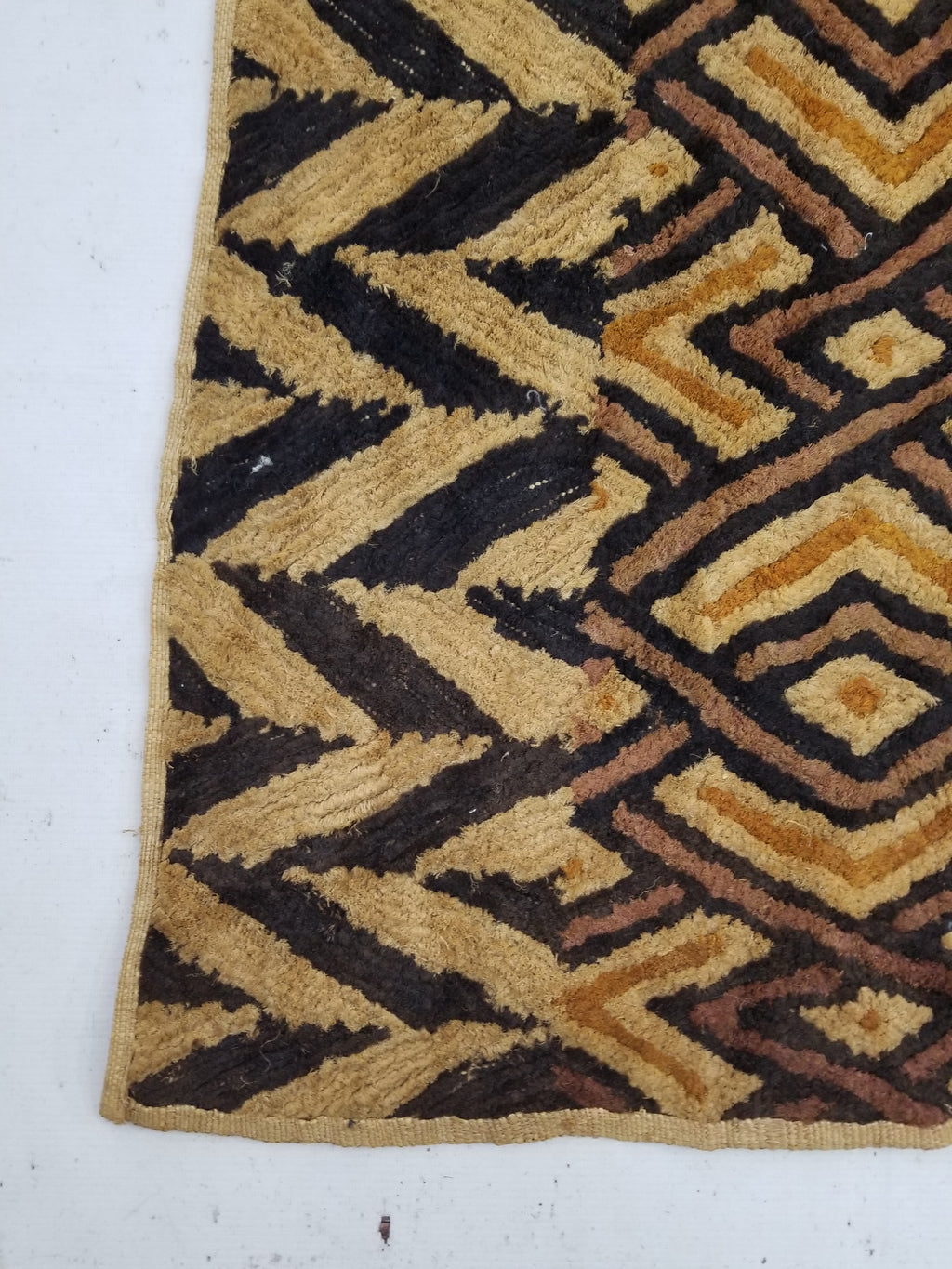 Antique Tribal African Kuba Cloth Raffia Textile 144x67cm