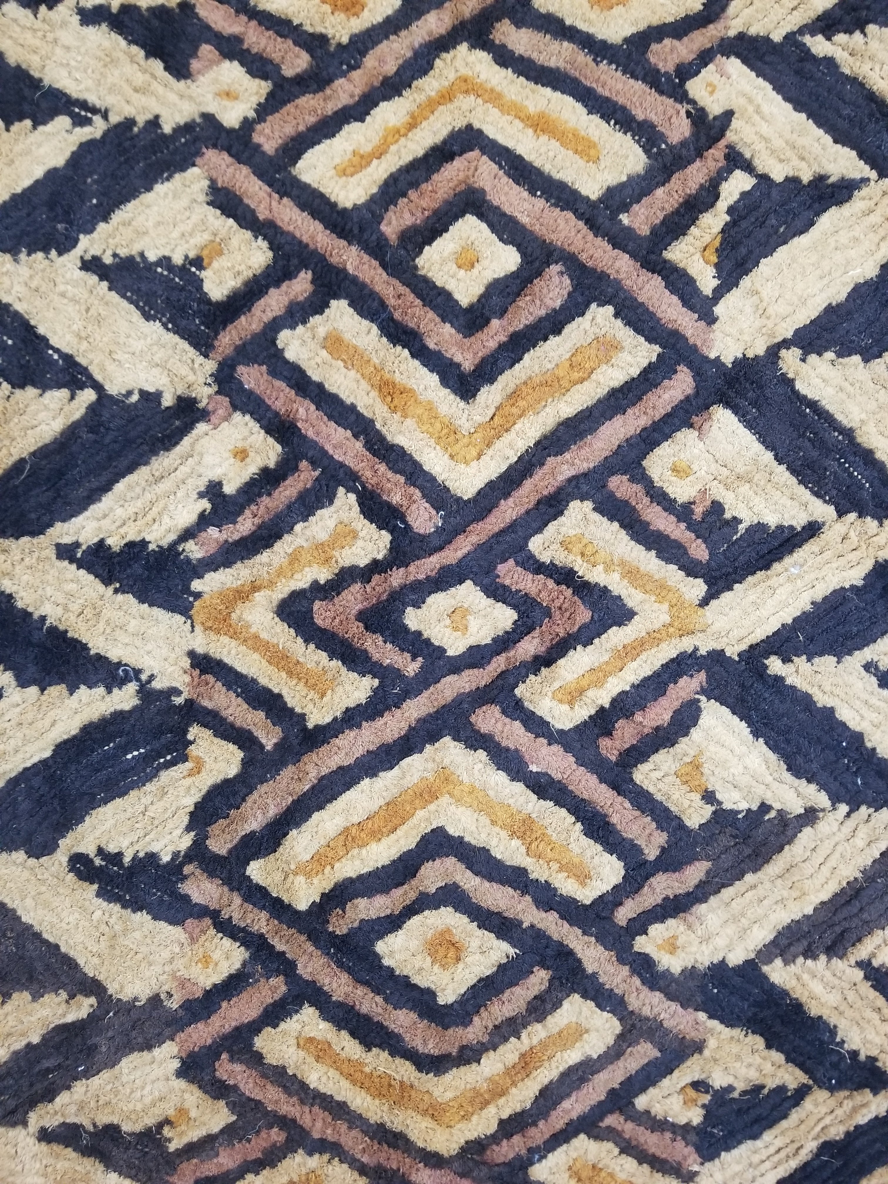 Antique Tribal African Kuba Cloth Raffia Textile 144x67cm