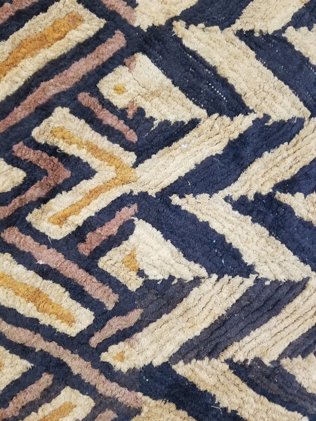 Antique Tribal African Kuba Cloth Raffia Textile 144x67cm