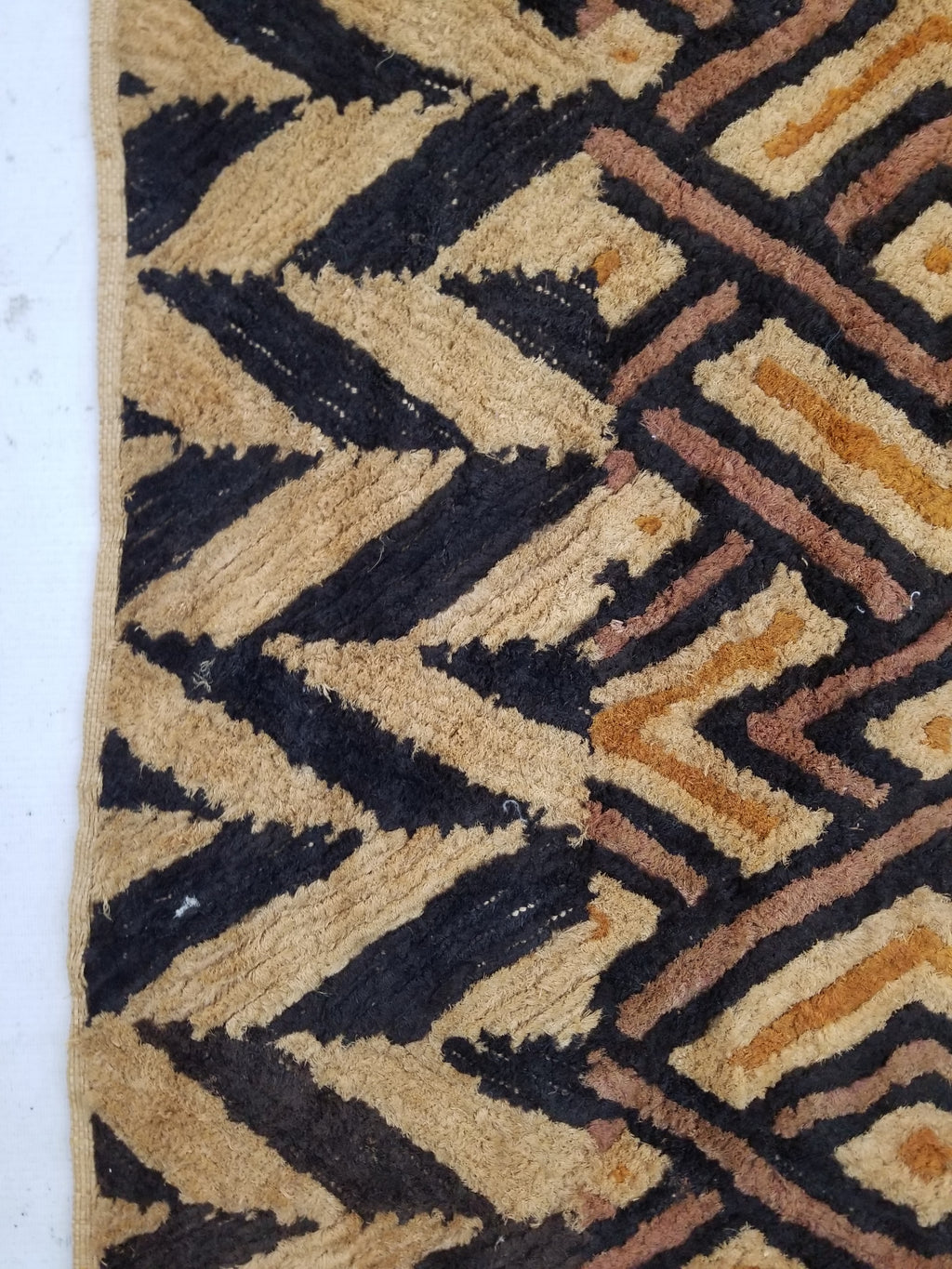 Antique Tribal African Kuba Cloth Raffia Textile 144x67cm