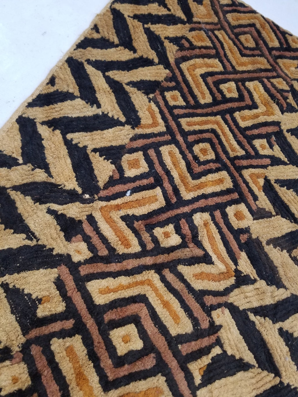 Antique Tribal African Kuba Cloth Raffia Textile 144x67cm