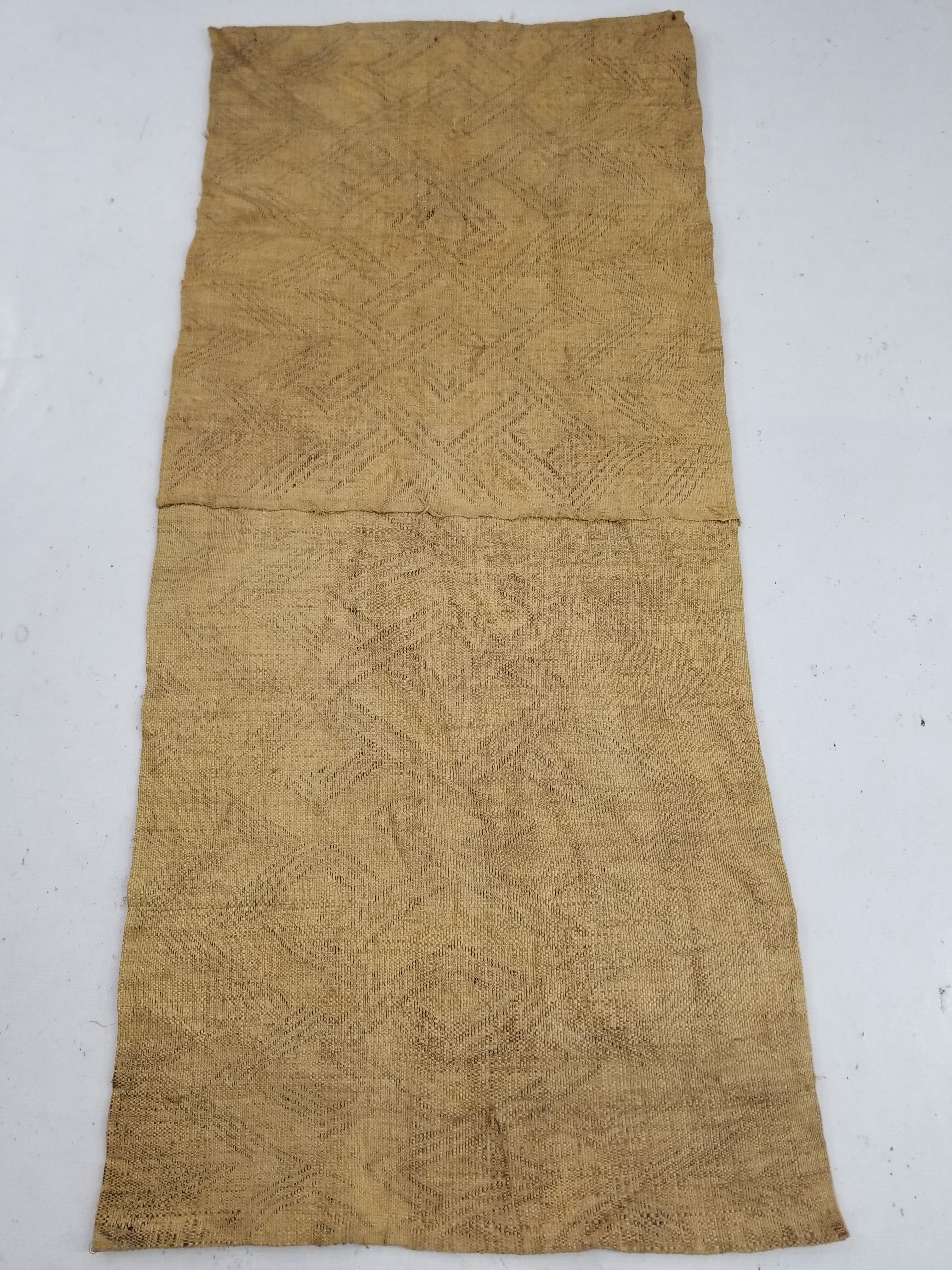 Antique Tribal African Kuba Cloth Raffia Textile 144x67cm