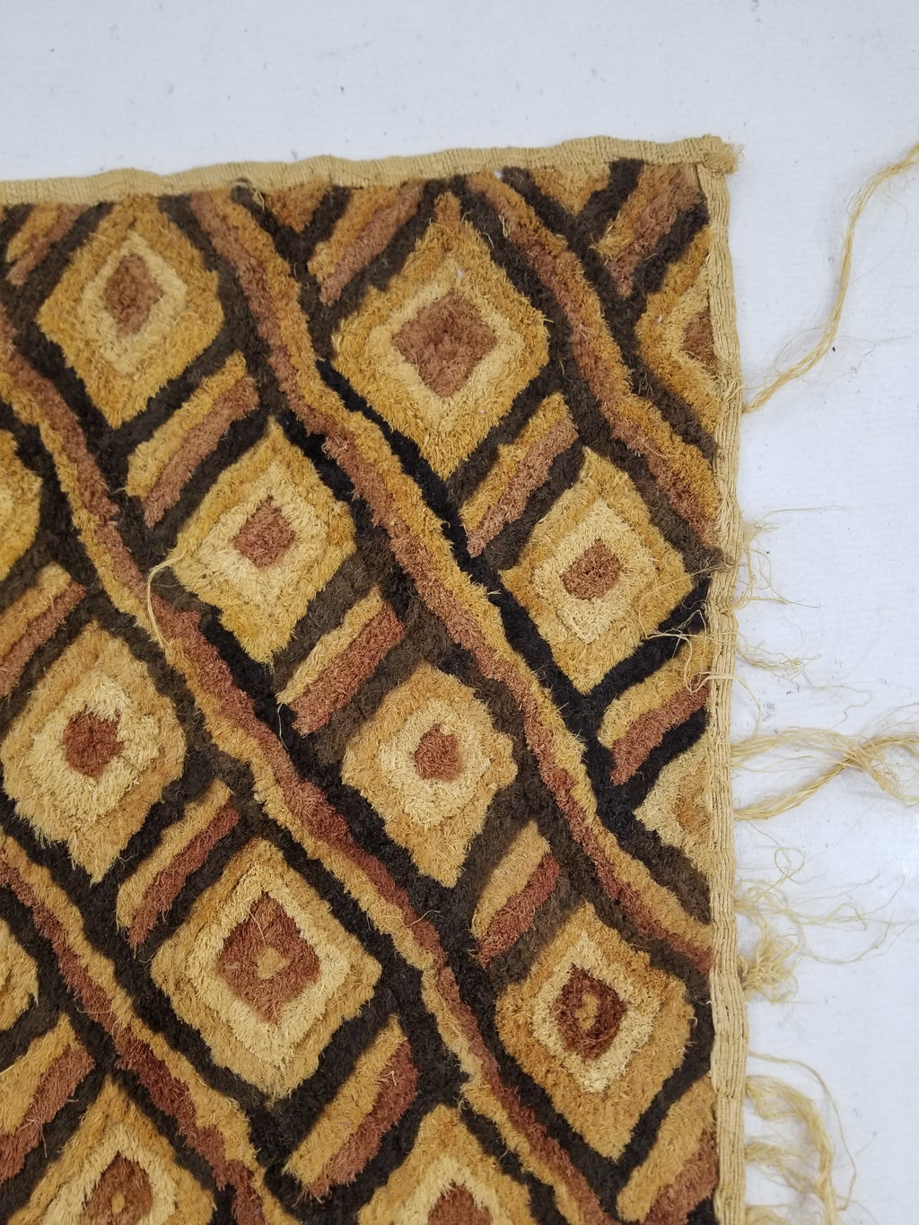 Vintage Tribal African Kuba Cloth Raffia Textile Panel 69x58cm