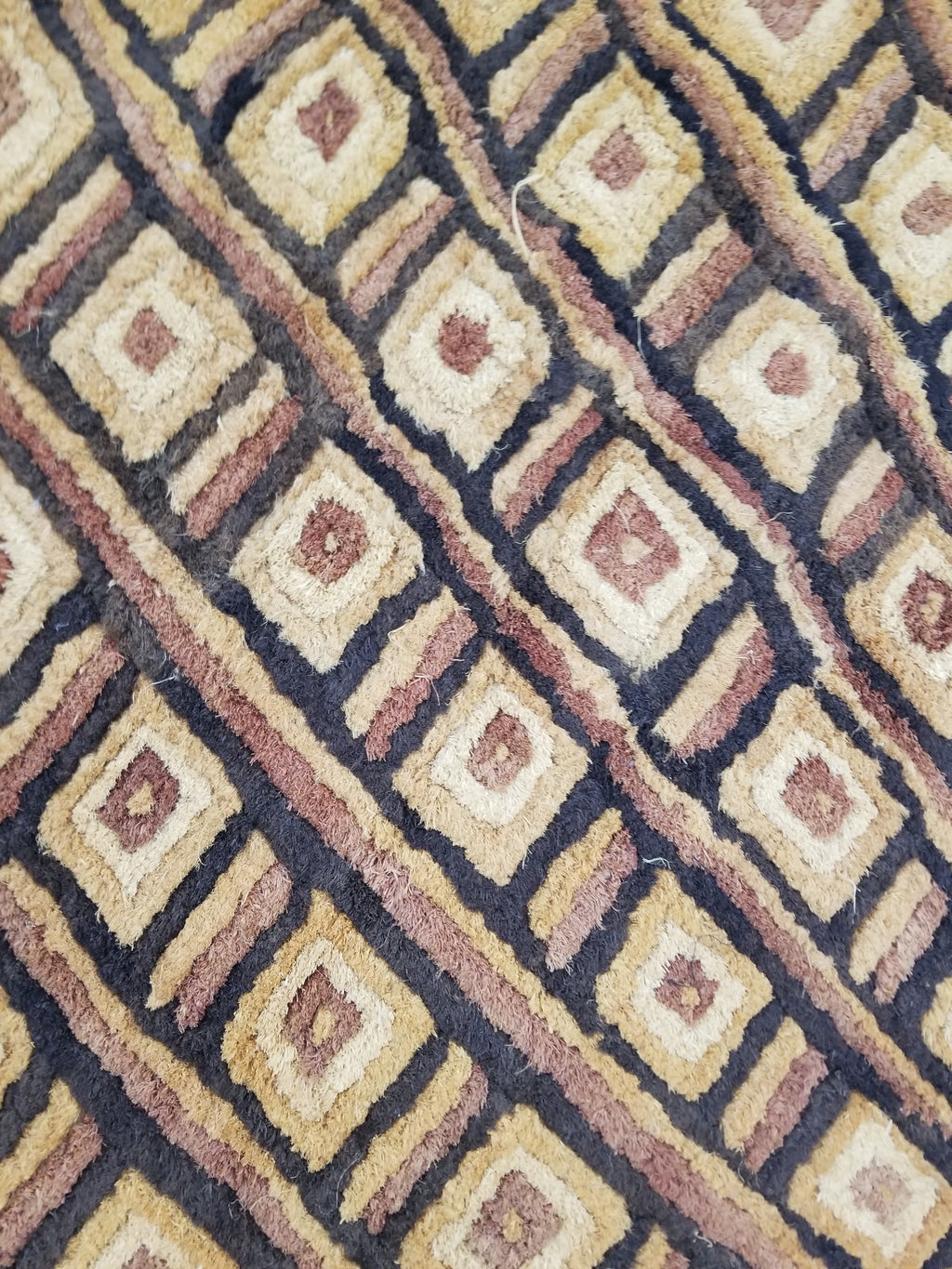 Vintage Tribal African Kuba Cloth Raffia Textile Panel 69x58cm