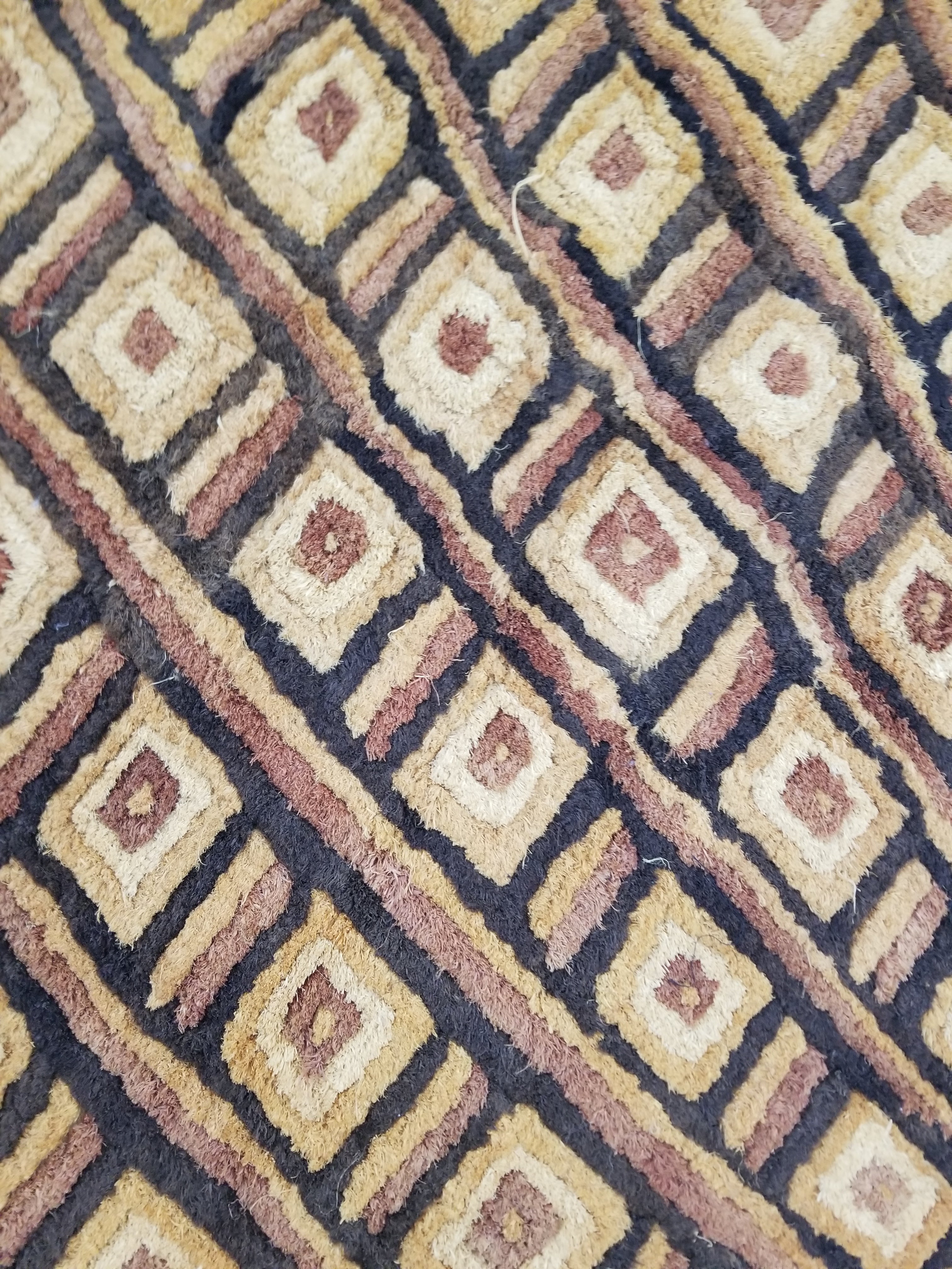Vintage Tribal African Kuba Cloth Raffia Textile Panel 69x58cm