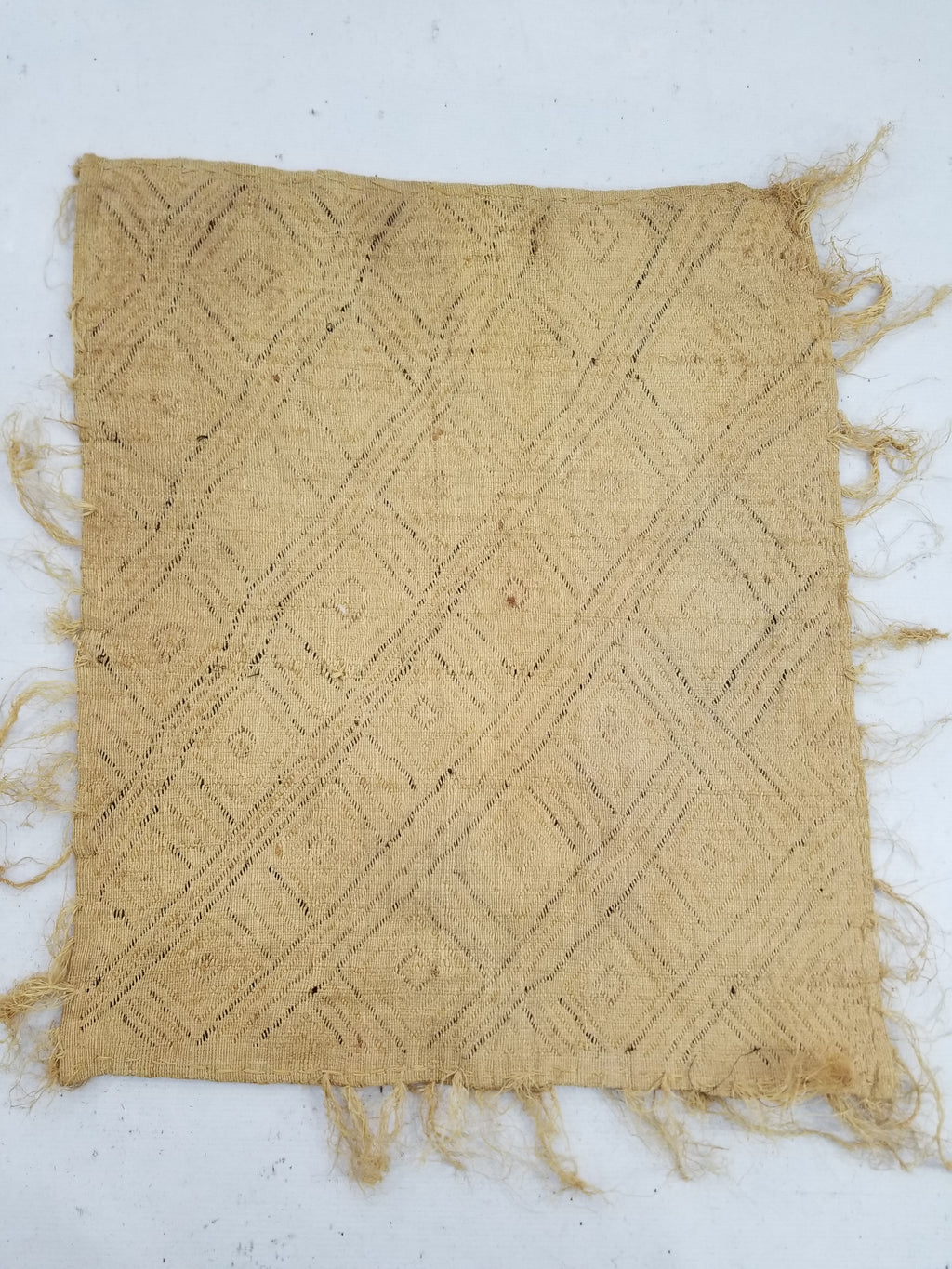 Vintage Tribal African Kuba Cloth Raffia Textile Panel 69x58cm