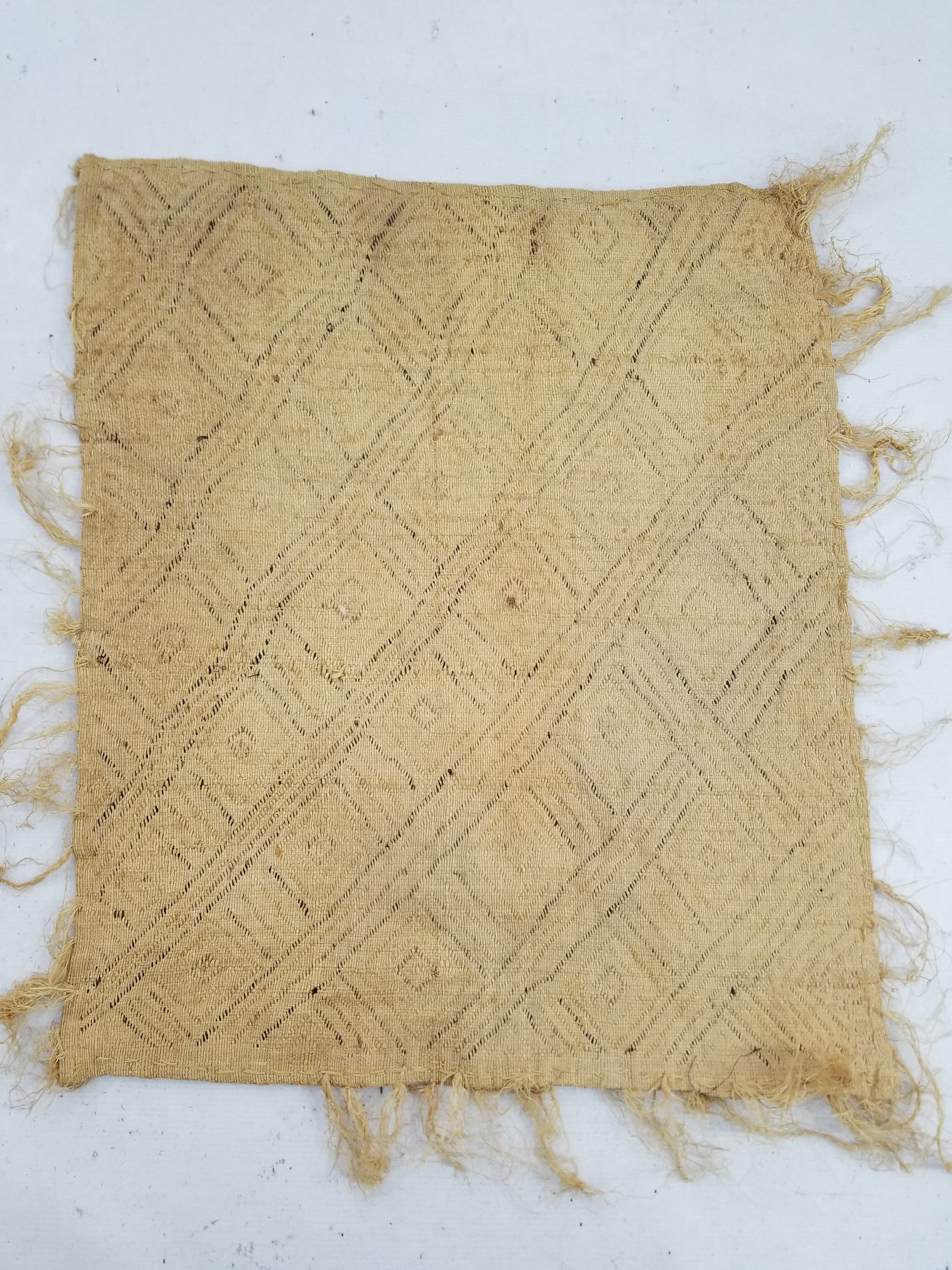 Vintage Tribal African Kuba Cloth Raffia Textile Panel 69x58cm