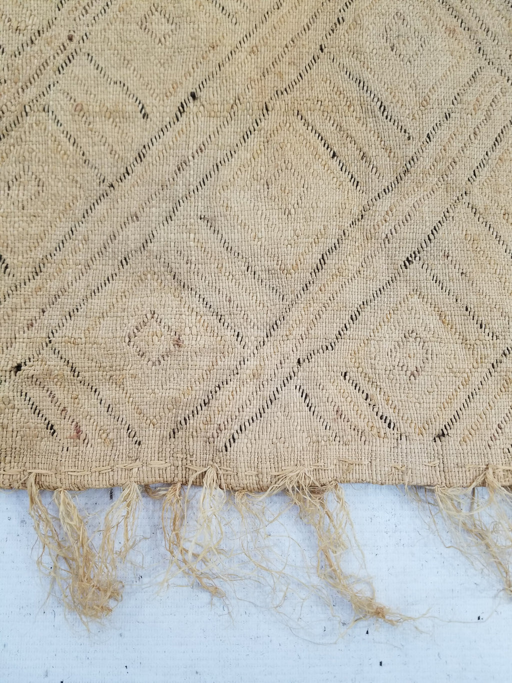 Vintage Tribal African Kuba Cloth Raffia Textile Panel 69x58cm