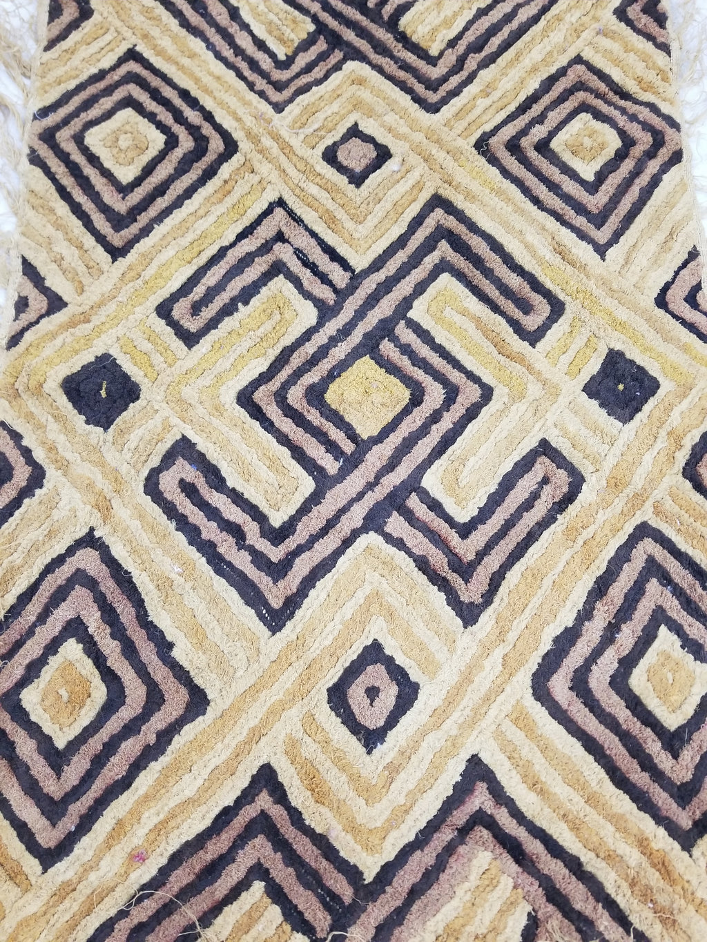 Vintage Tribal African Kuba Cloth Raffia Textile Panel 79x59cm