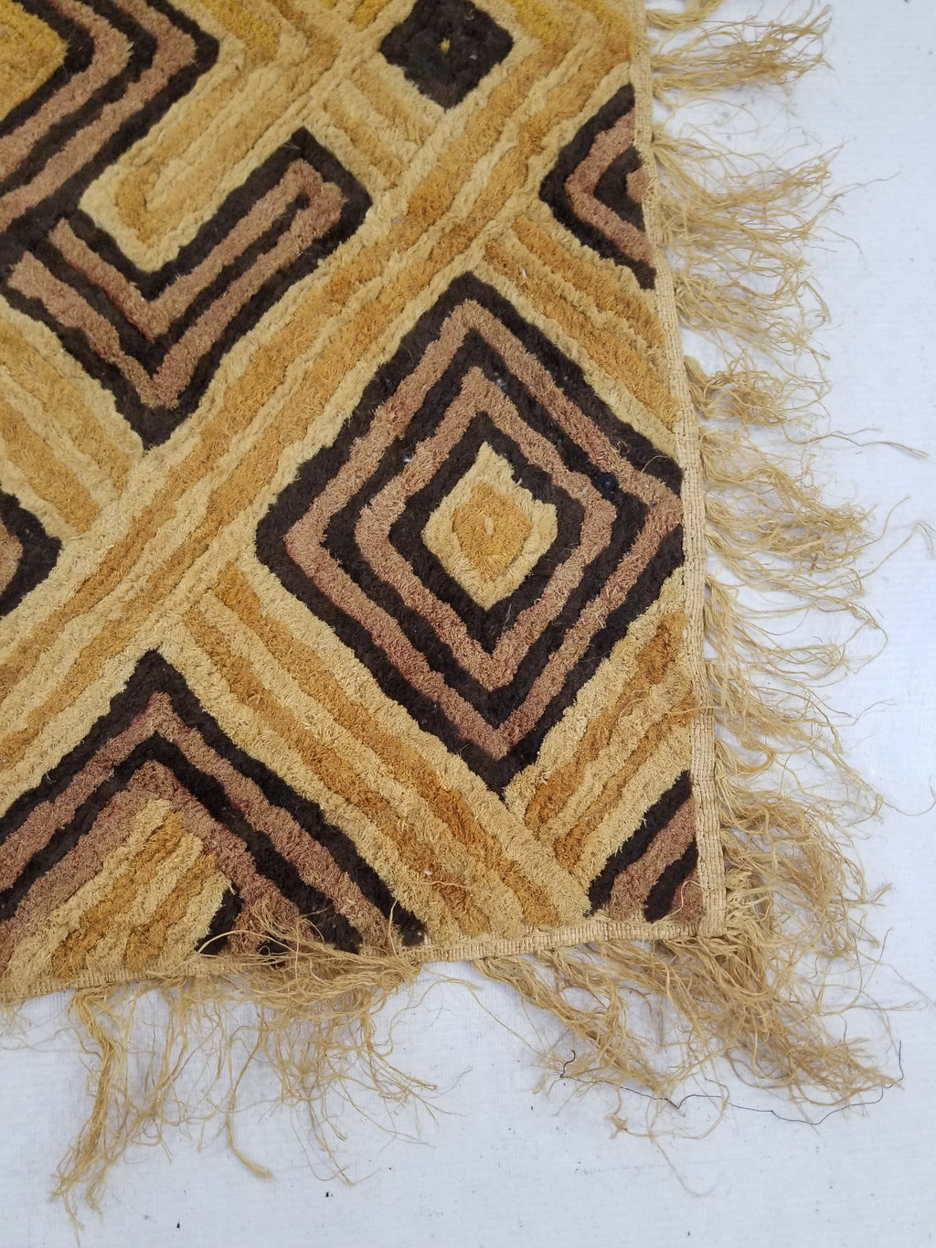 Vintage Tribal African Kuba Cloth Raffia Textile Panel 79x59cm