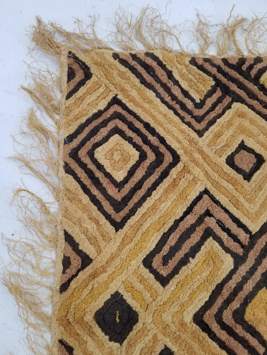 Vintage Tribal African Kuba Cloth Raffia Textile Panel 79x59cm