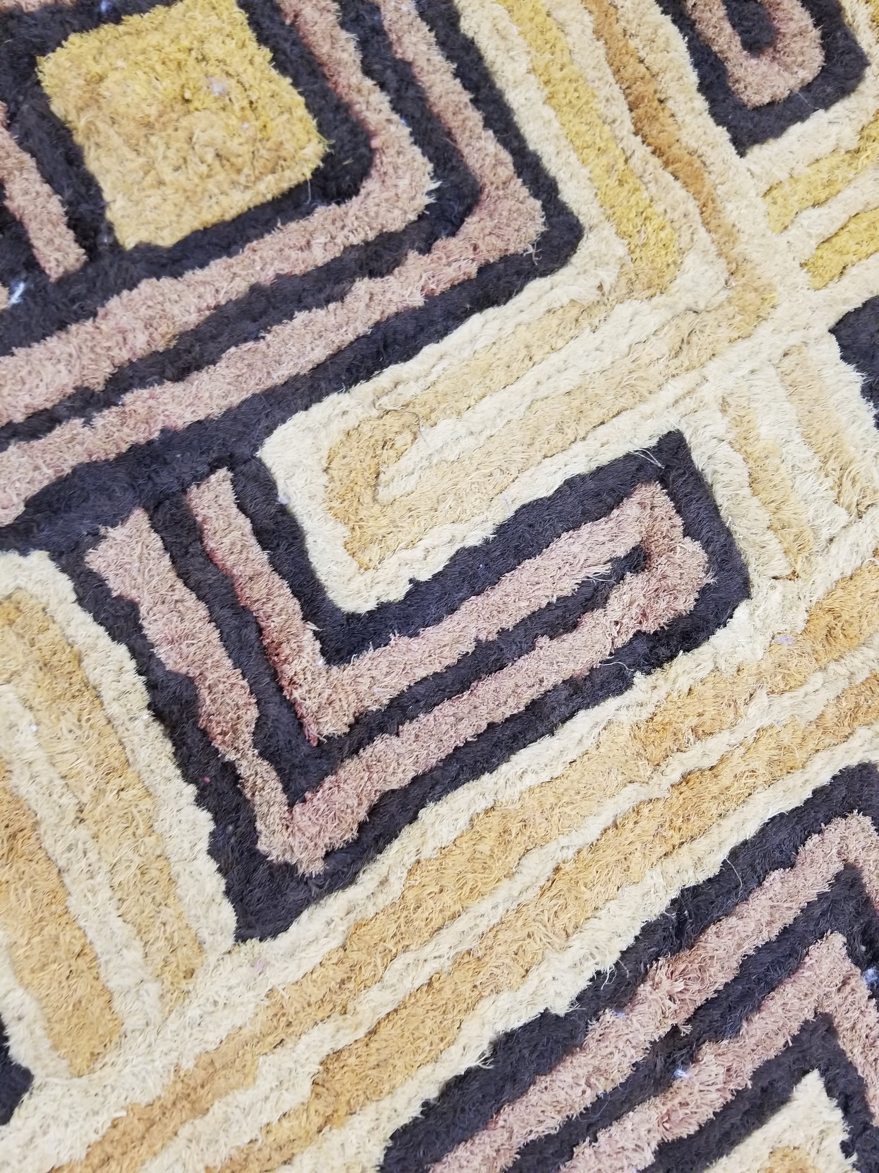 Vintage Tribal African Kuba Cloth Raffia Textile Panel 79x59cm