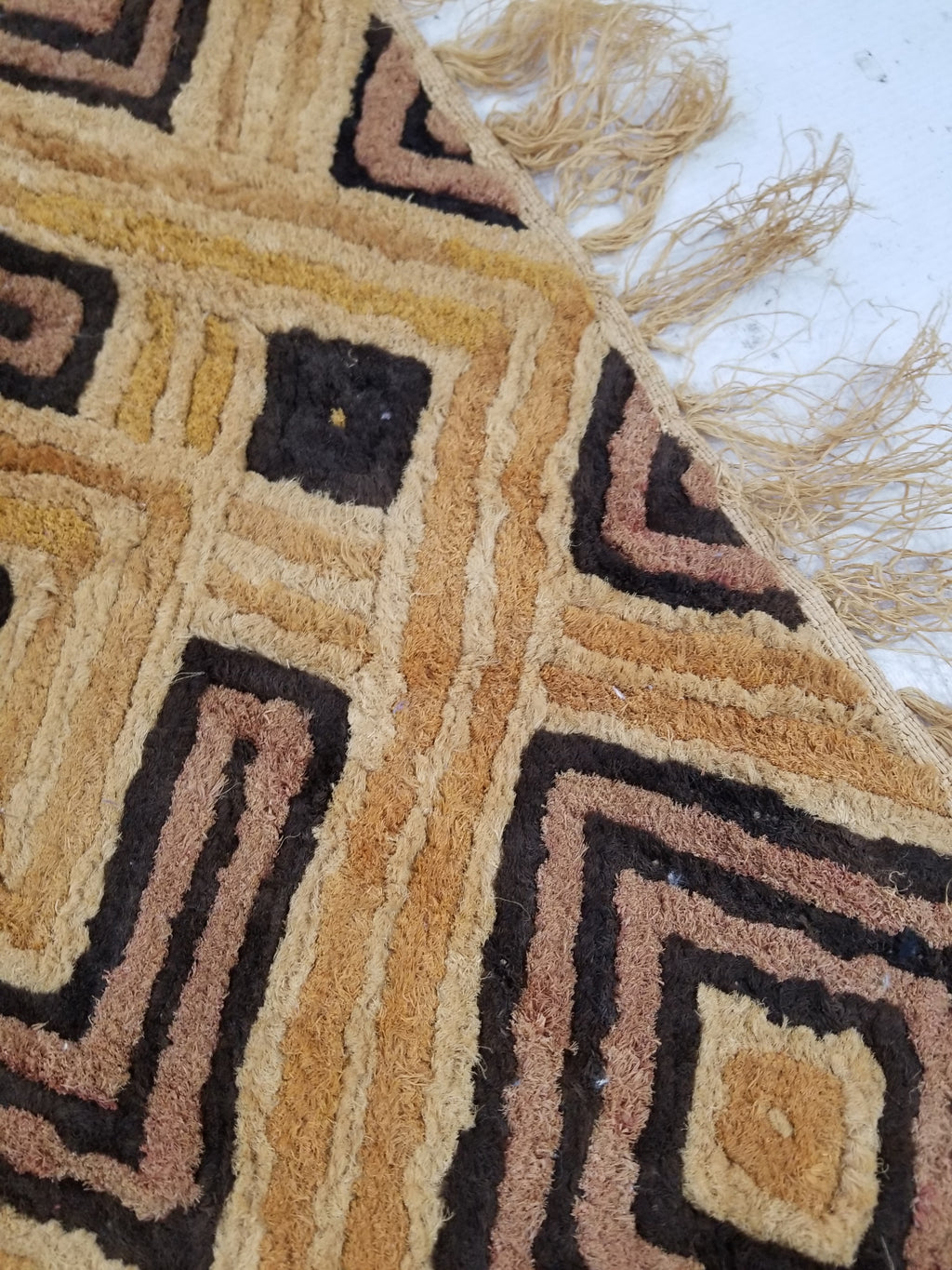 Vintage Tribal African Kuba Cloth Raffia Textile Panel 79x59cm