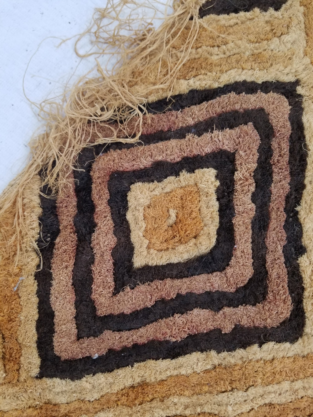 Vintage Tribal African Kuba Cloth Raffia Textile Panel 79x59cm
