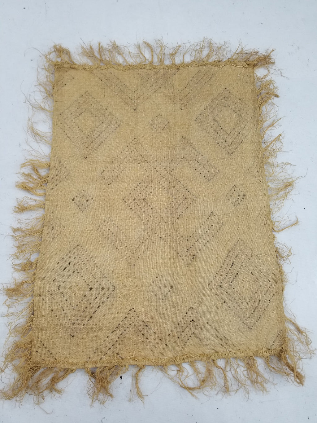 Vintage Tribal African Kuba Cloth Raffia Textile Panel 79x59cm