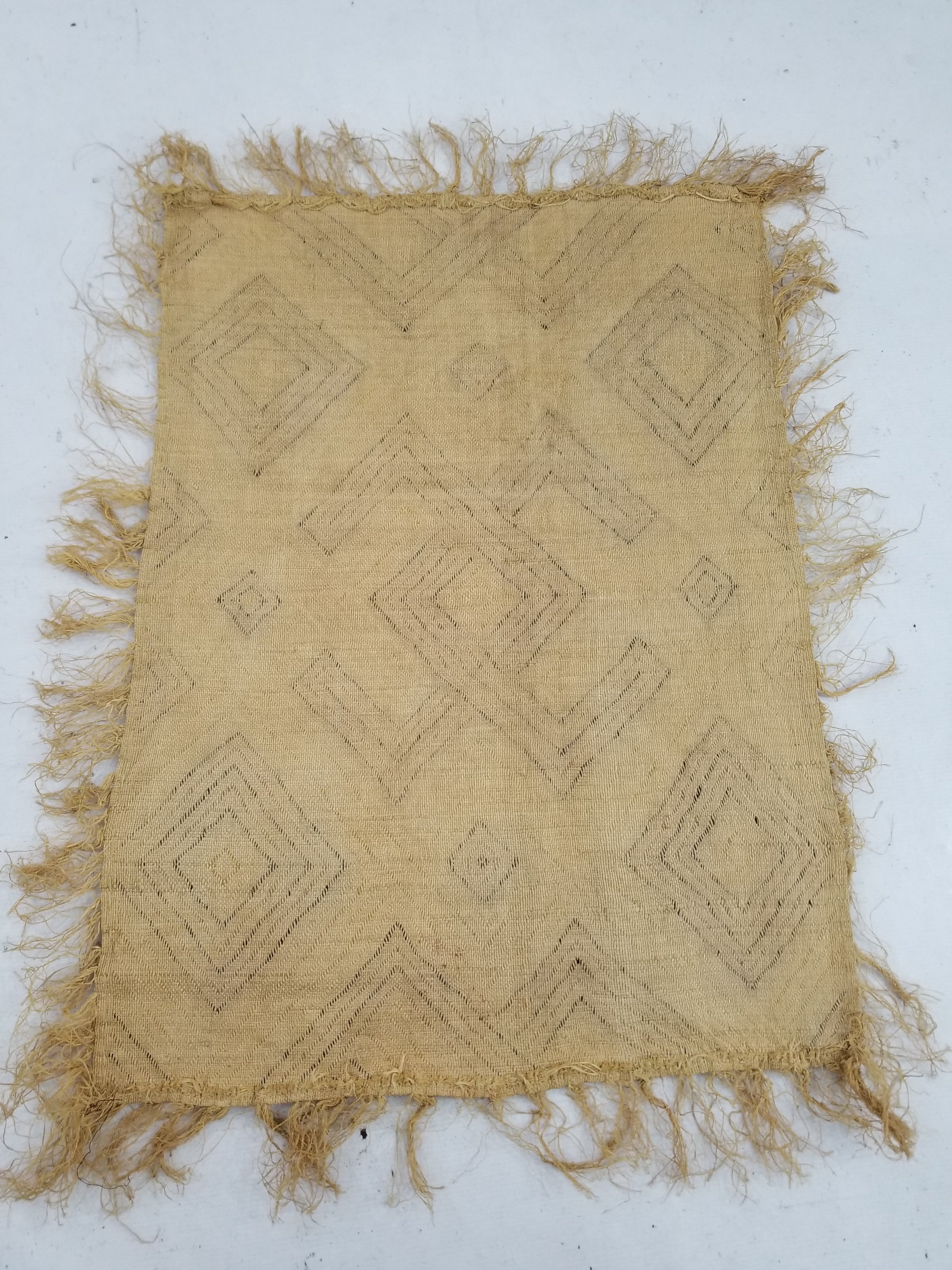 Vintage Tribal African Kuba Cloth Raffia Textile Panel 79x59cm