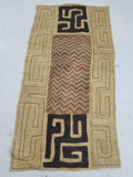 Vintage Tribal African Kuba Cloth Raffia Textile Panel 97x49cm