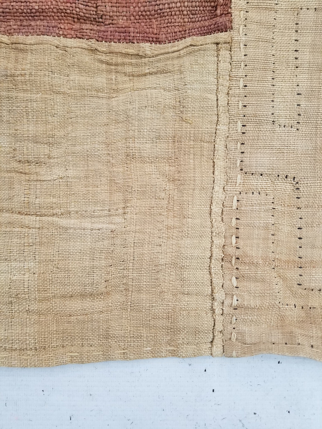 Vintage Tribal African Kuba Cloth Raffia Textile Panel 97x49cm