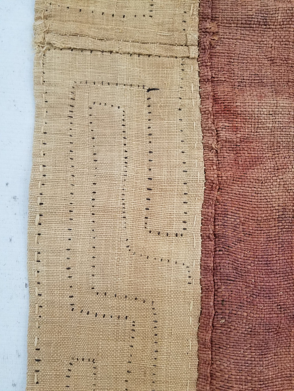 Vintage Tribal African Kuba Cloth Raffia Textile Panel 97x49cm