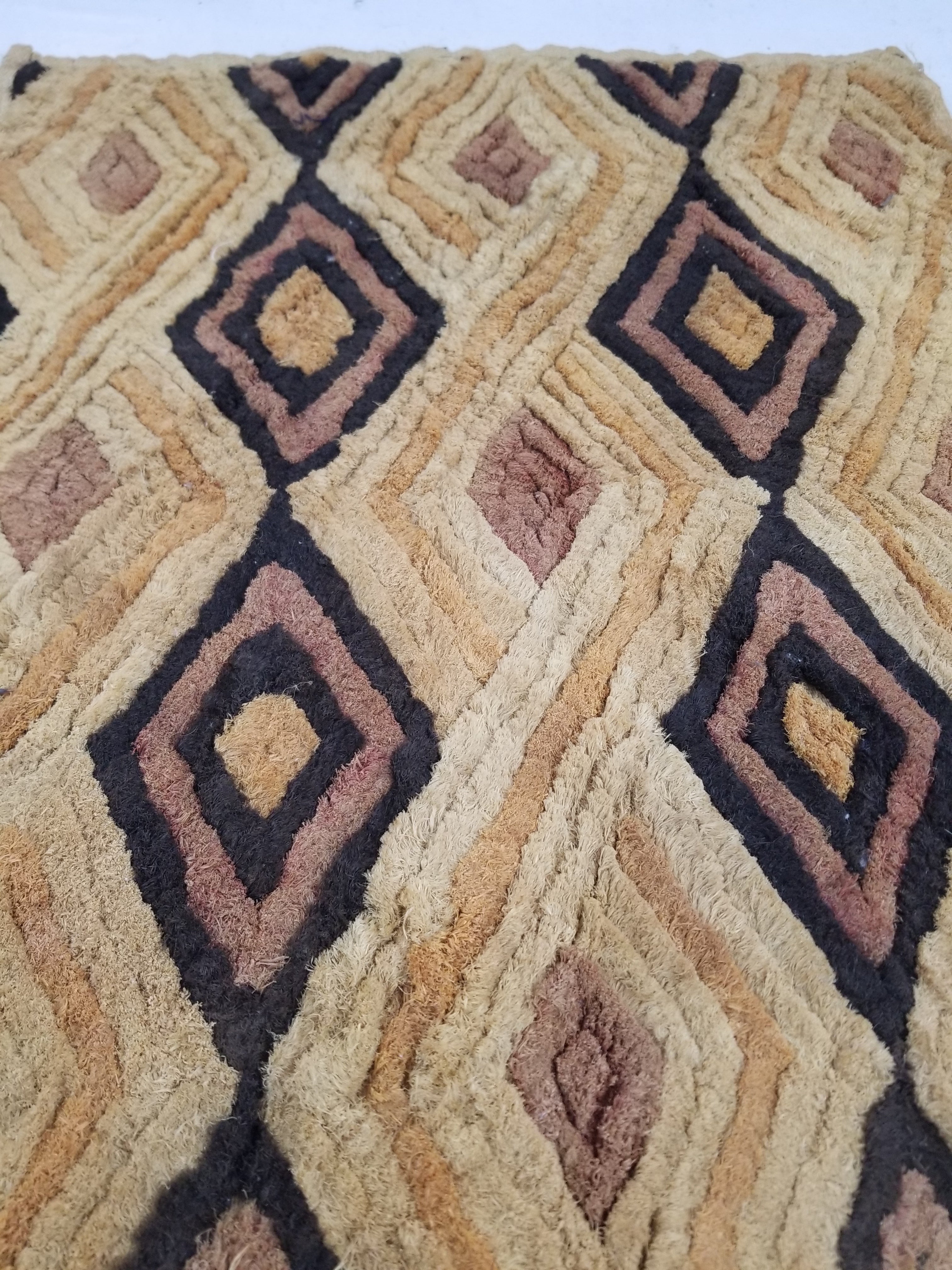 Vintage Tribal African Kuba Shoowa Cloth Raffia Textile Panel 59x68cm