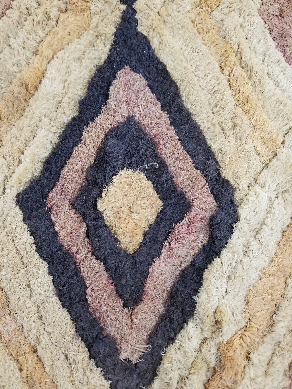 Vintage Tribal African Kuba Shoowa Cloth Raffia Textile Panel 59x68cm