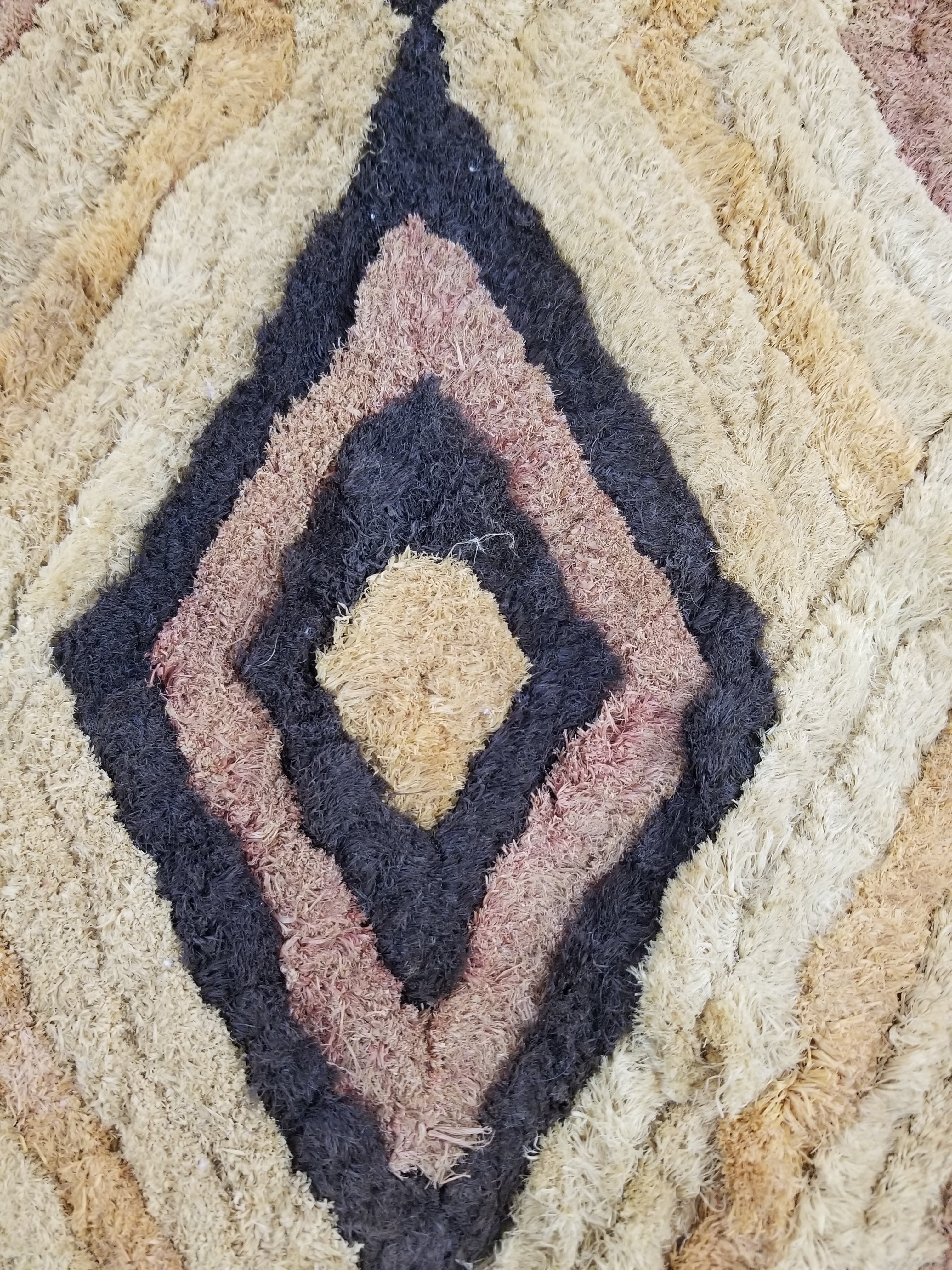 Vintage Tribal African Kuba Shoowa Cloth Raffia Textile Panel 59x68cm