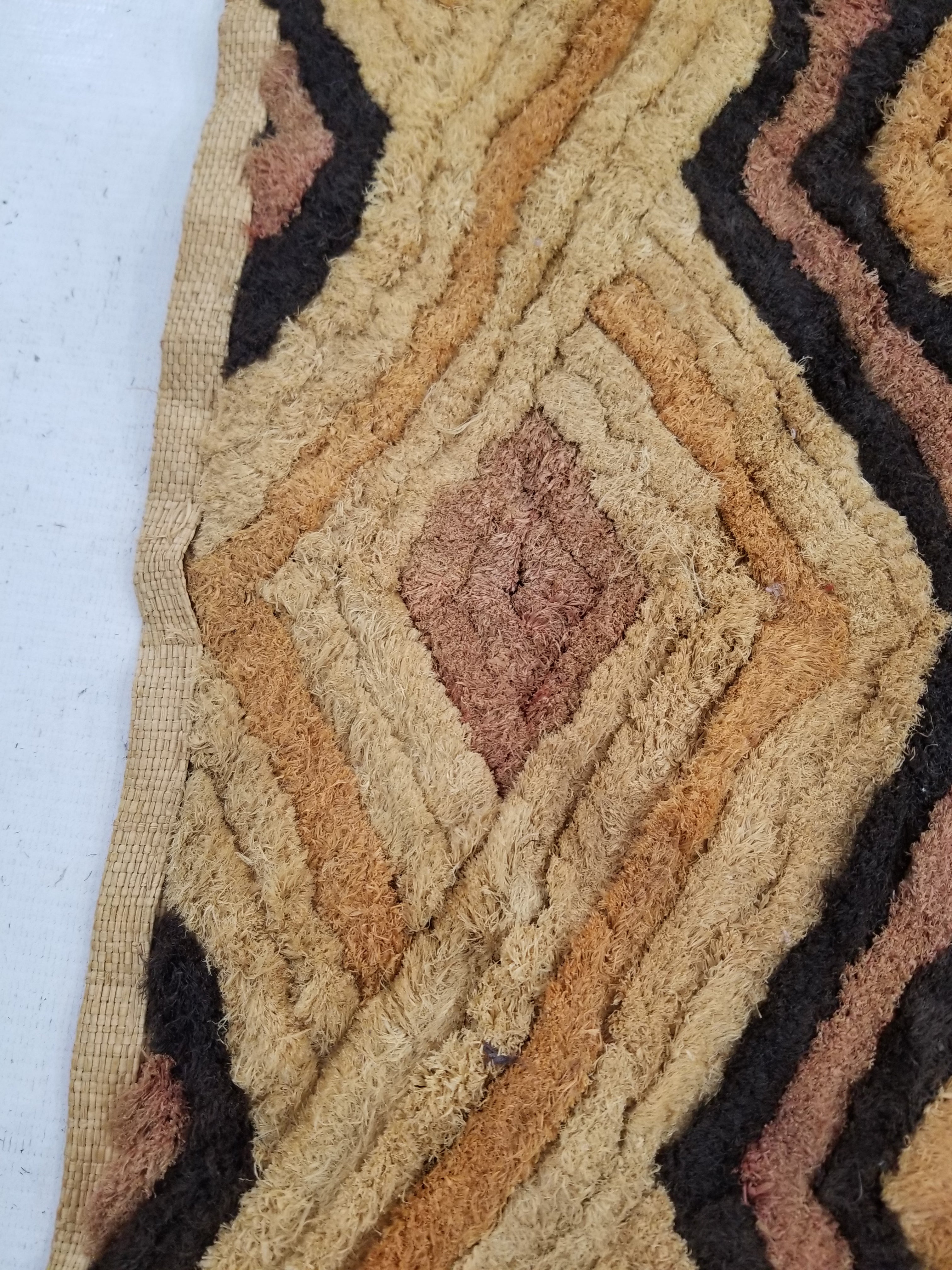 Vintage Tribal African Kuba Shoowa Cloth Raffia Textile Panel 59x68cm