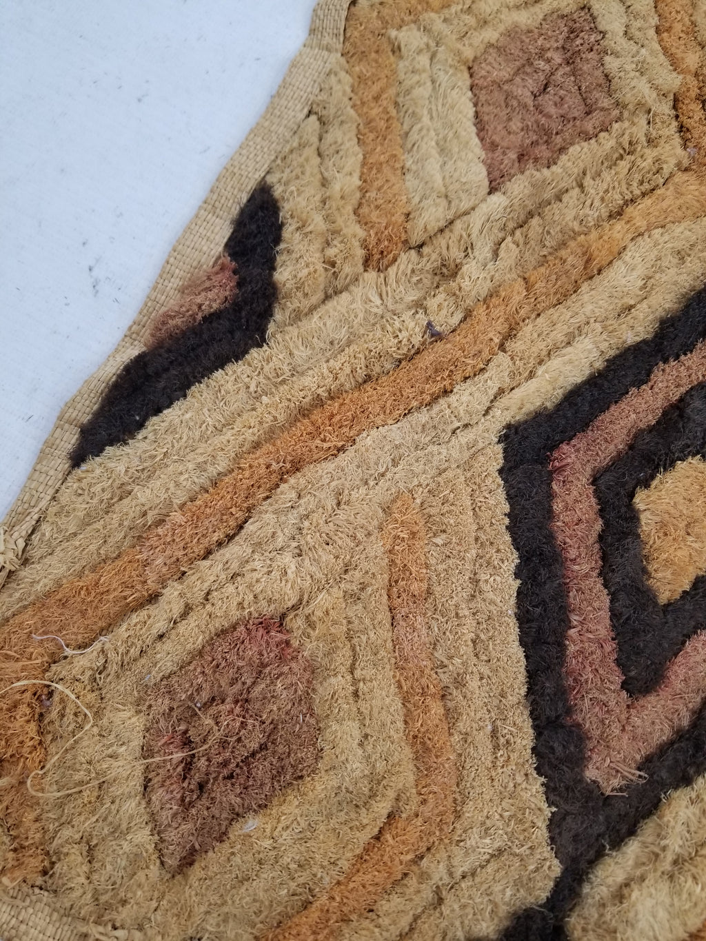 Vintage Tribal African Kuba Shoowa Cloth Raffia Textile Panel 59x68cm