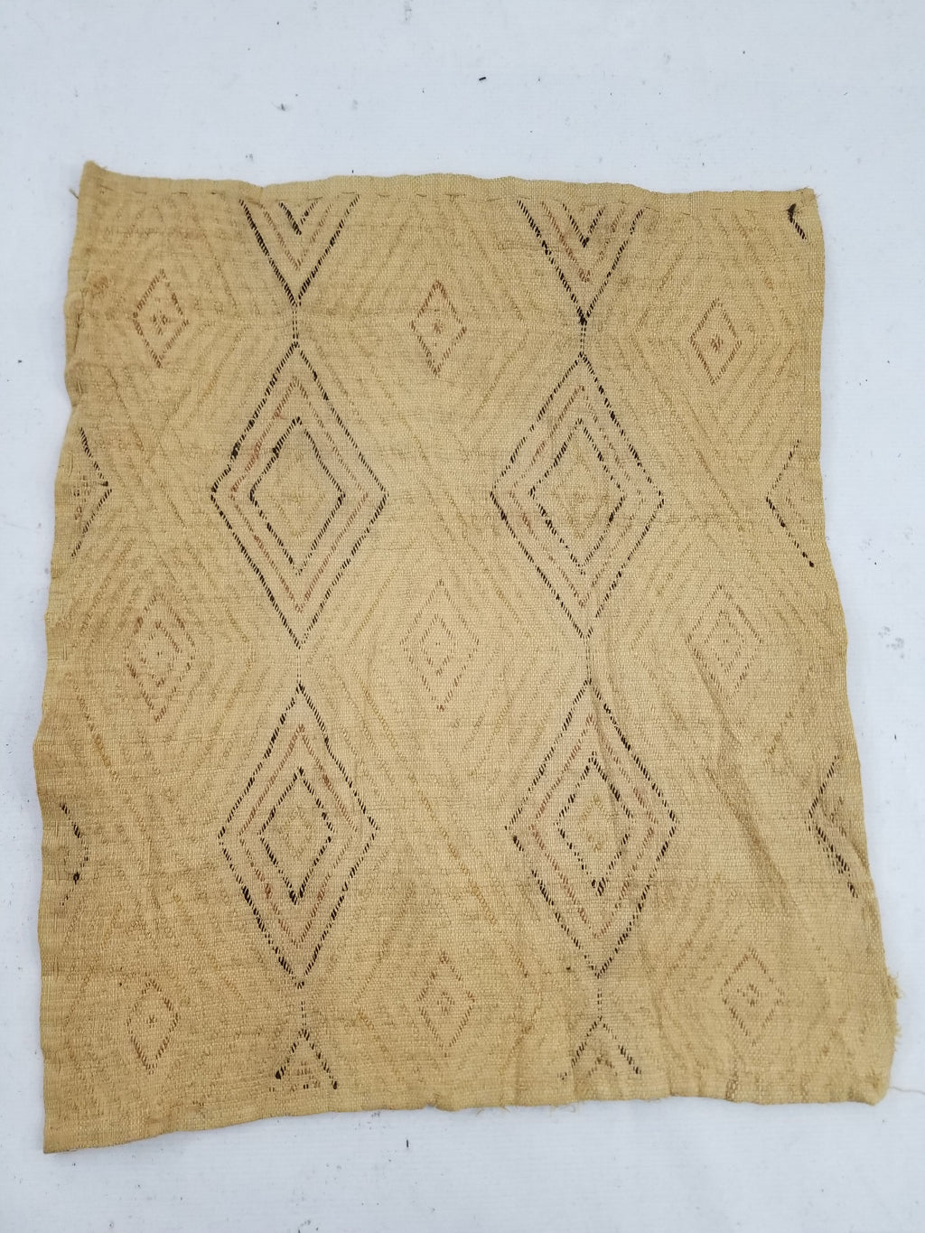 Vintage Tribal African Kuba Shoowa Cloth Raffia Textile Panel 59x68cm