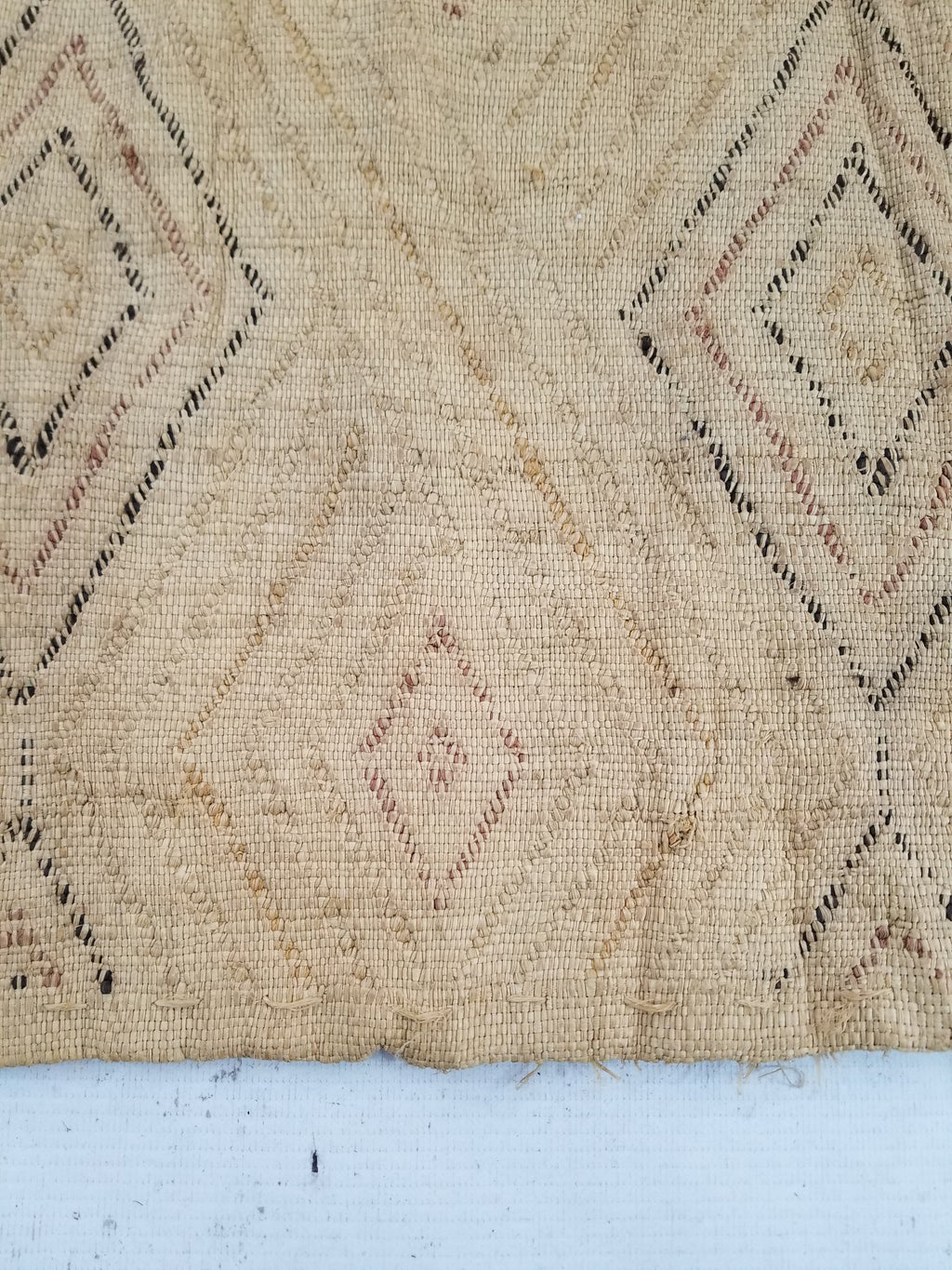 Vintage Tribal African Kuba Shoowa Cloth Raffia Textile Panel 59x68cm