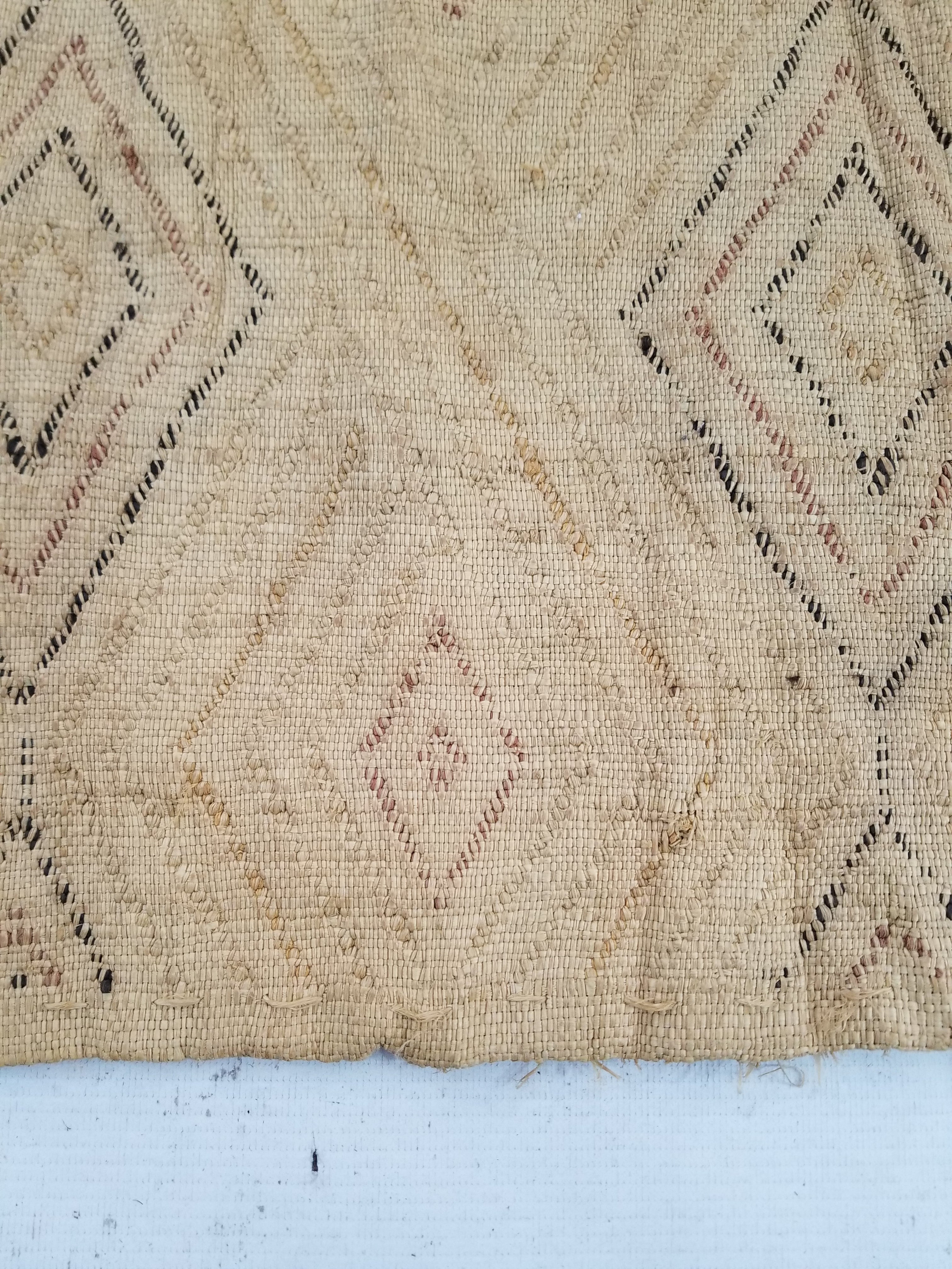 Vintage Tribal African Kuba Shoowa Cloth Raffia Textile Panel 59x68cm