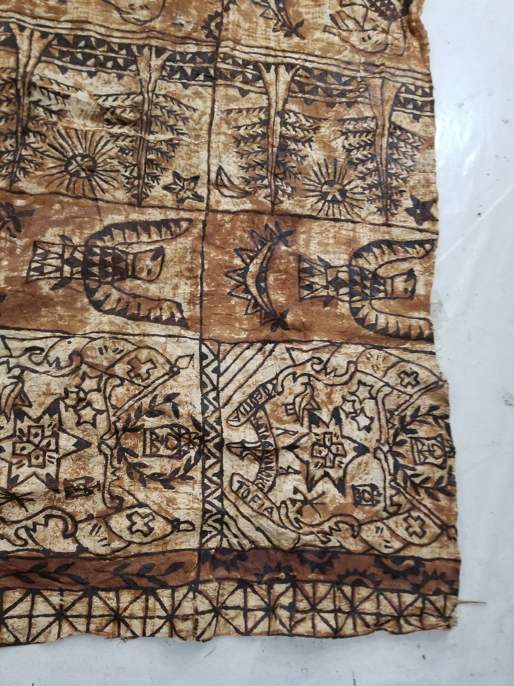 Vintage Traditional Polynesian Tapa Bark Cloth Textile 286x226cm