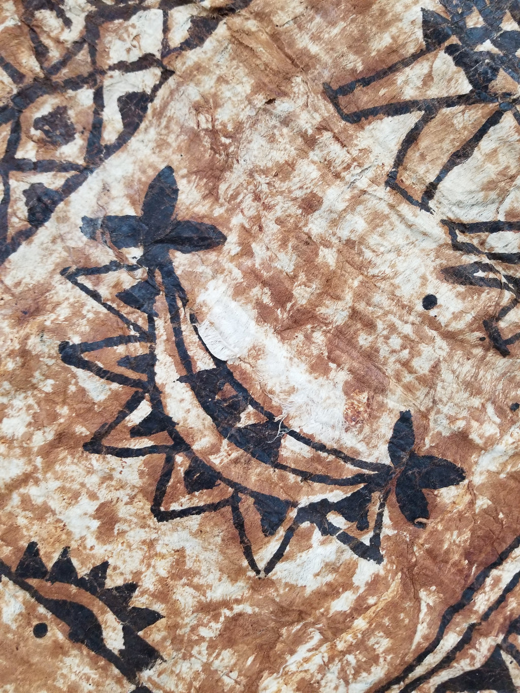 Vintage Traditional Polynesian Tapa Bark Cloth Textile 286x226cm