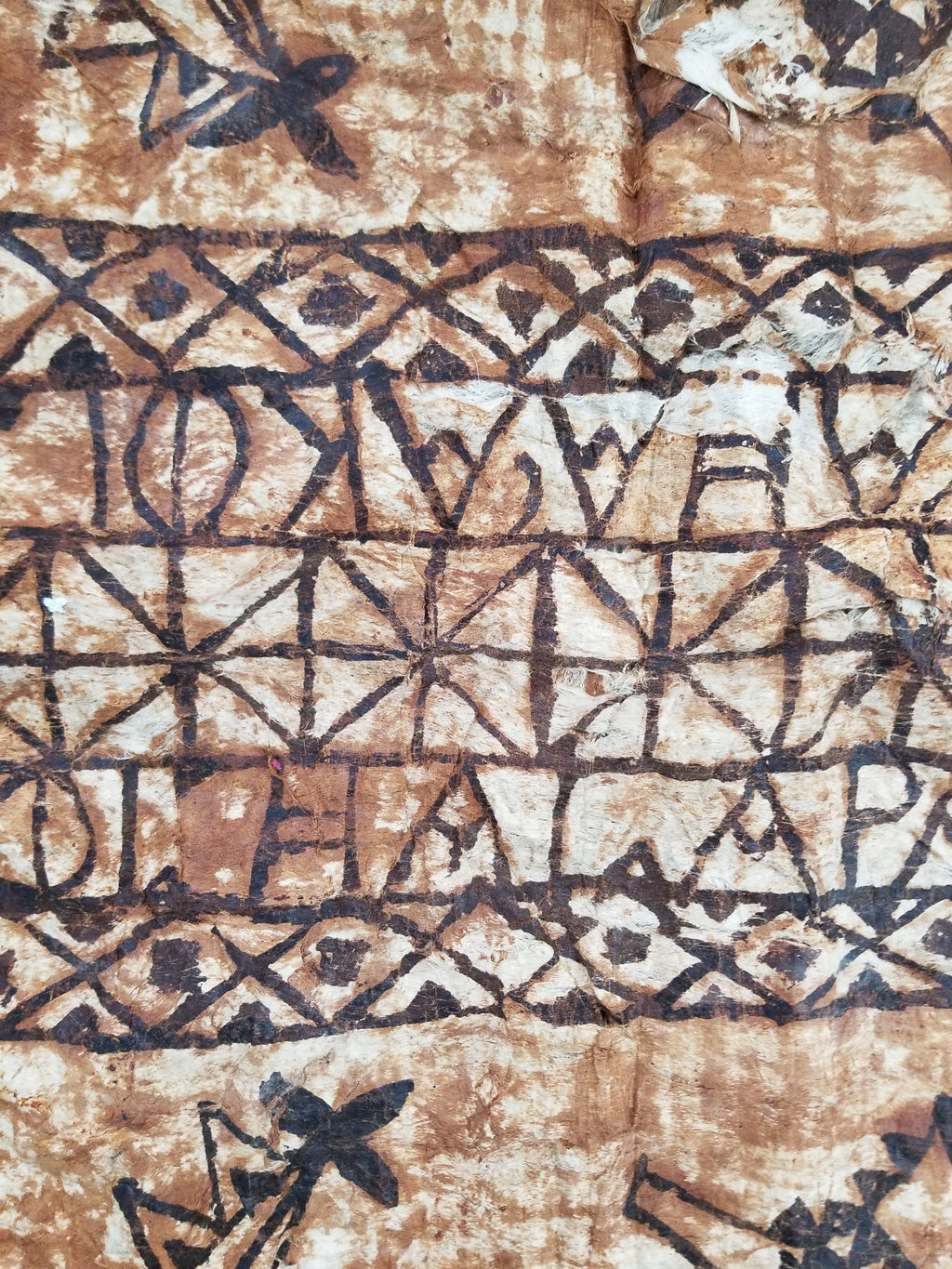 Vintage Traditional Polynesian Tapa Bark Cloth Textile 286x226cm
