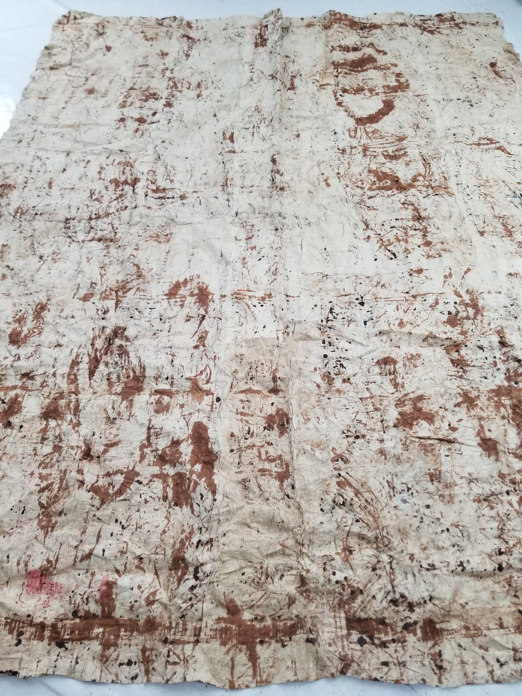 Vintage Traditional Polynesian Tapa Bark Cloth Textile 286x226cm