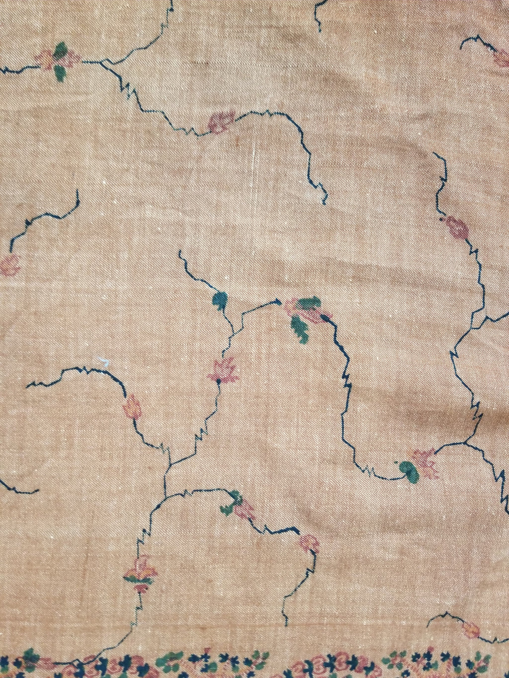 Vintage Traditional Kashmiri Paisley Printed Wool Shawl 314x160cm
