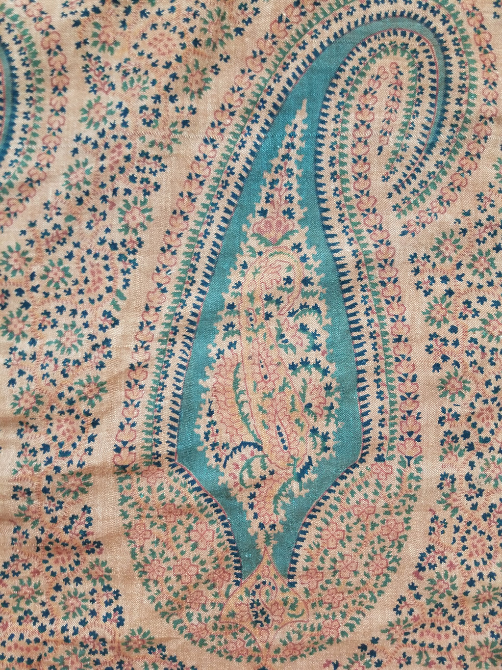 Vintage Traditional Kashmiri Paisley Printed Wool Shawl 314x160cm