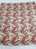Vintage French Kashmiri Style Paisley Printed Wool Shawl 163x152cm
