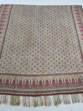 Vintage French Kashmiri Paisley Printed Wool Shawl 163x152cm