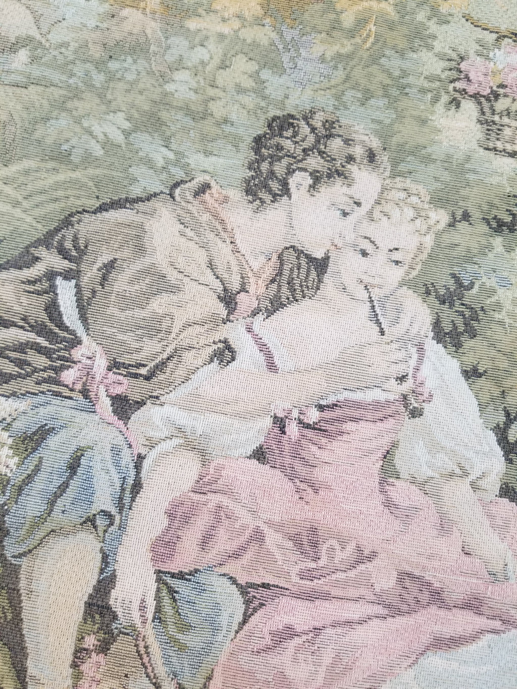 Vintage French Romantic Scene Wall Hanging Tapestry 204x92cm