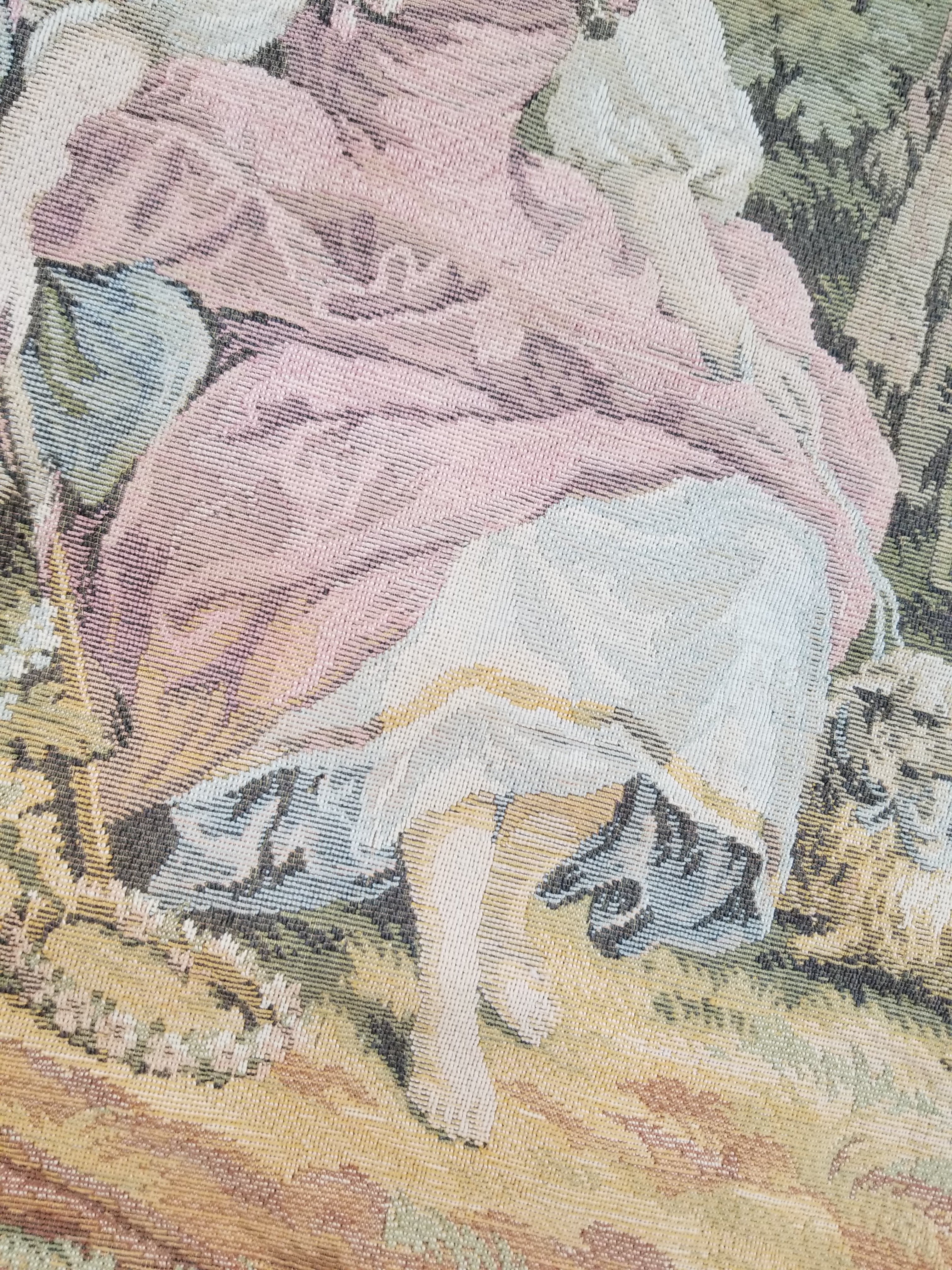 Vintage French Romantic Scene Wall Hanging Tapestry 204x92cm
