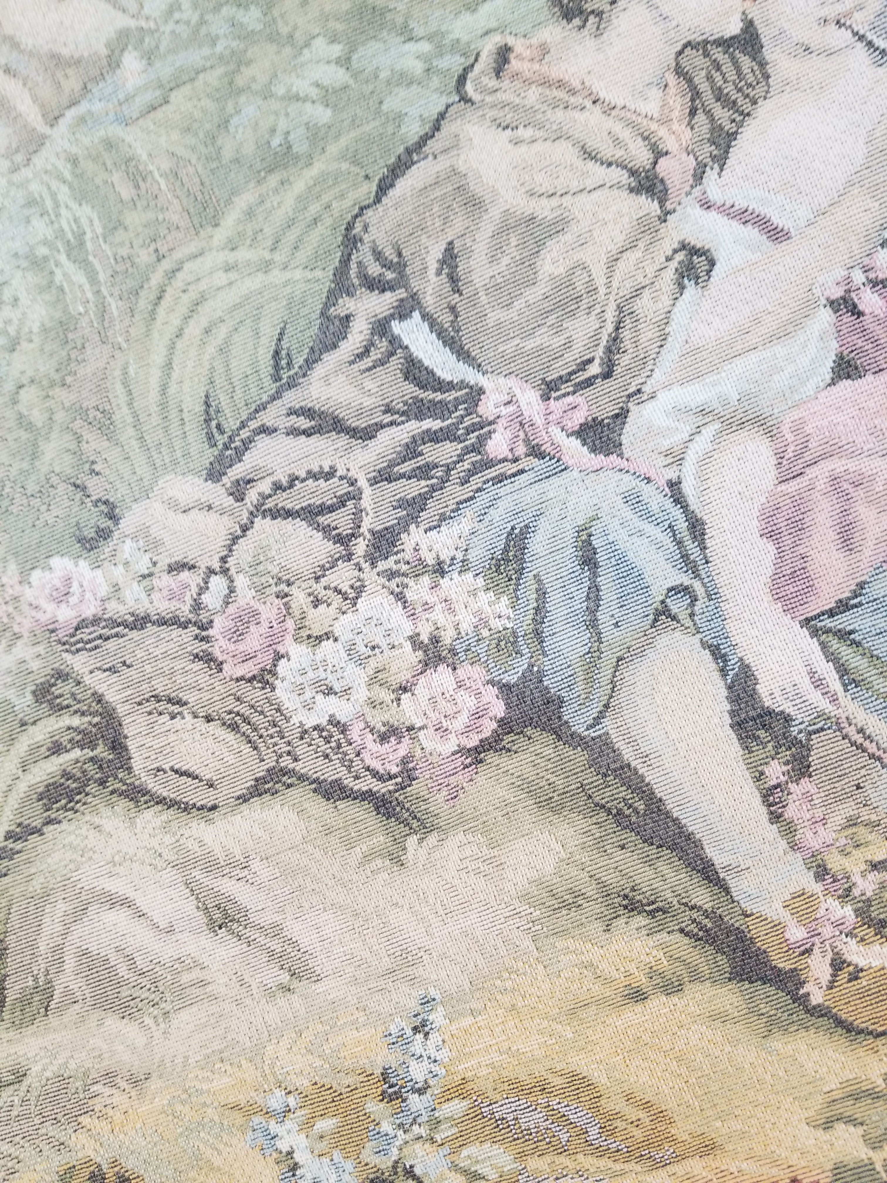 Vintage French Romantic Scene Wall Hanging Tapestry 204x92cm