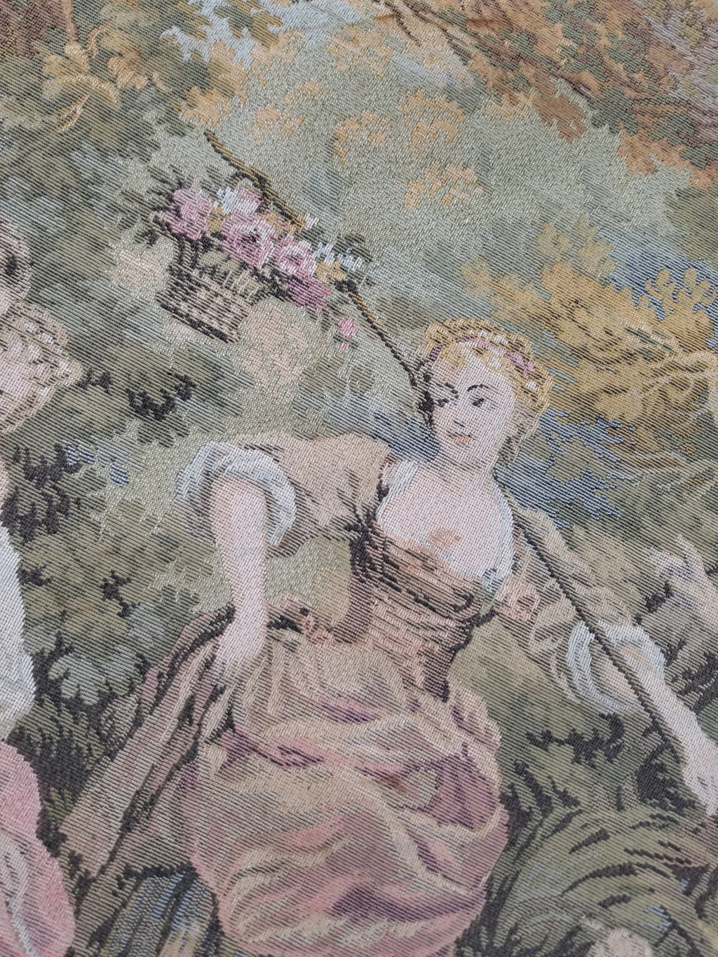 Vintage French Romantic Scene Wall Hanging Tapestry 204x92cm